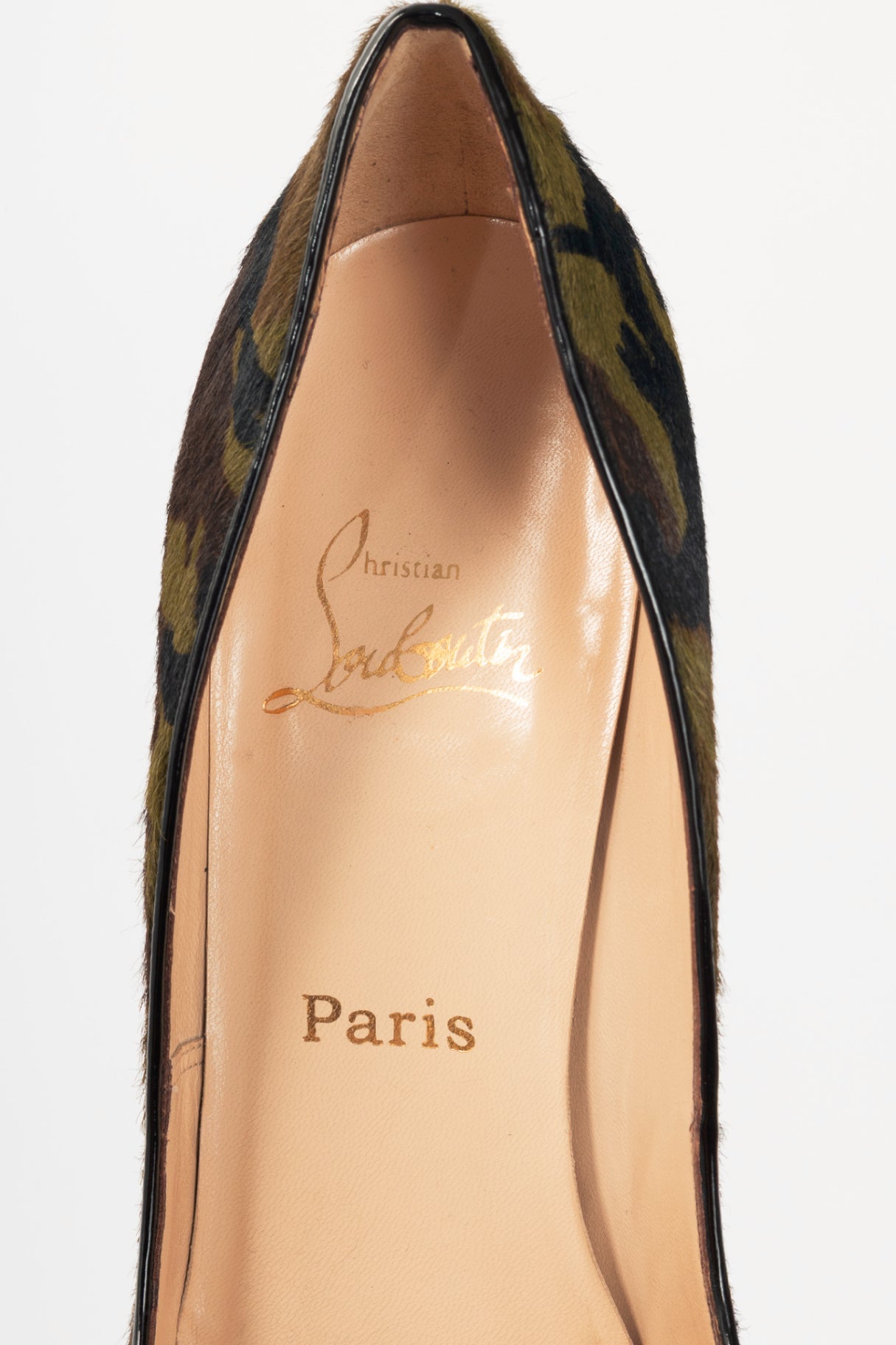 Christian Louboutin Pigalle Green Pony Camouflage Pointed-Toe Pumps