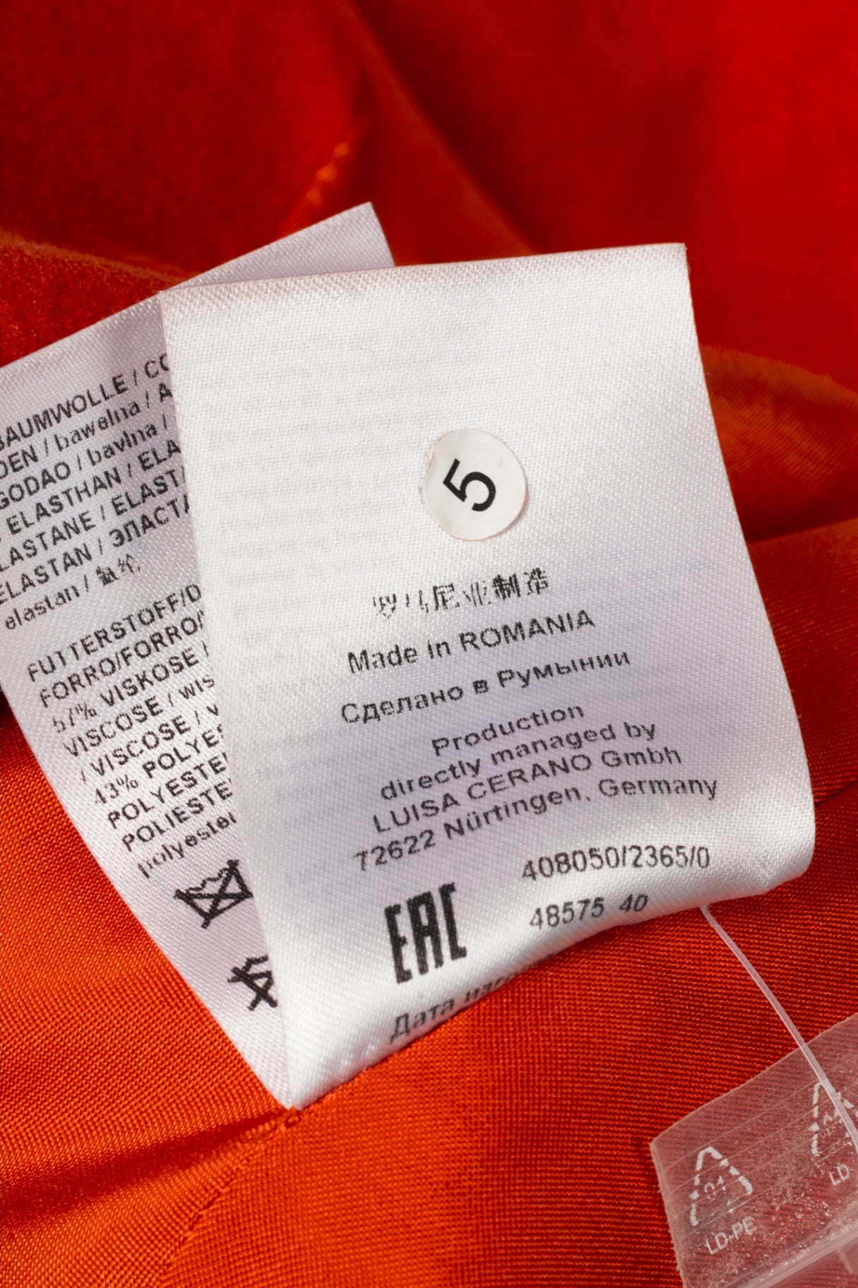 Luisa Cerano Orange Cotton-Velvet Buttoned Blazer
