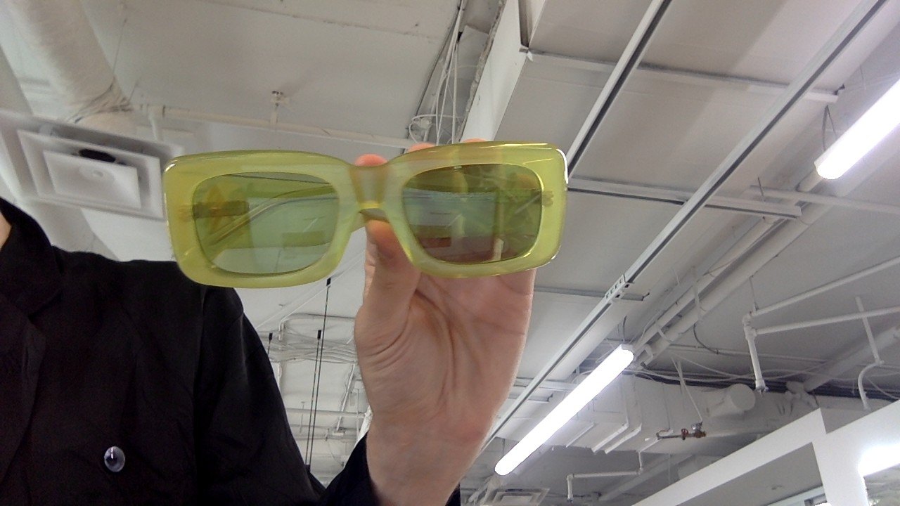 Linda Farrow Green Acetate Square Sunnies