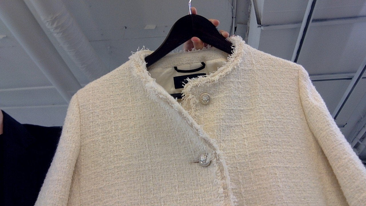 Weekend Max Mara Cream Boucle Tweed Jacket
