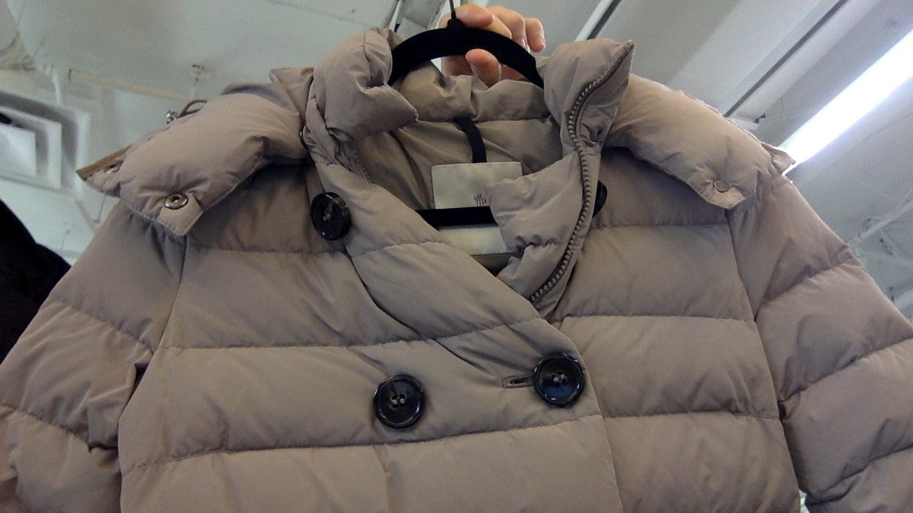 Moncler light Grey Long Puffer