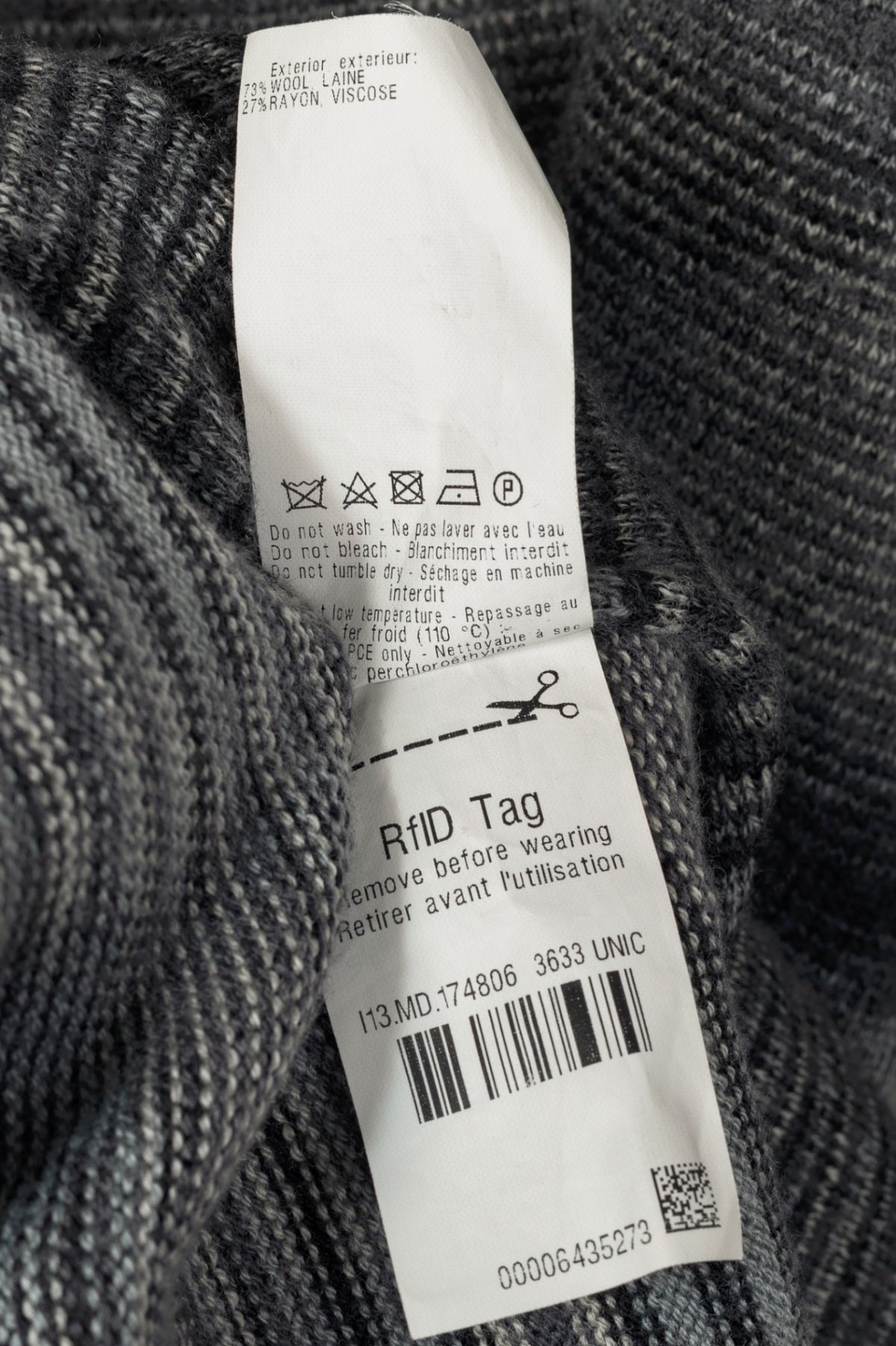 Missoni Grey Striped-Knit Shawl