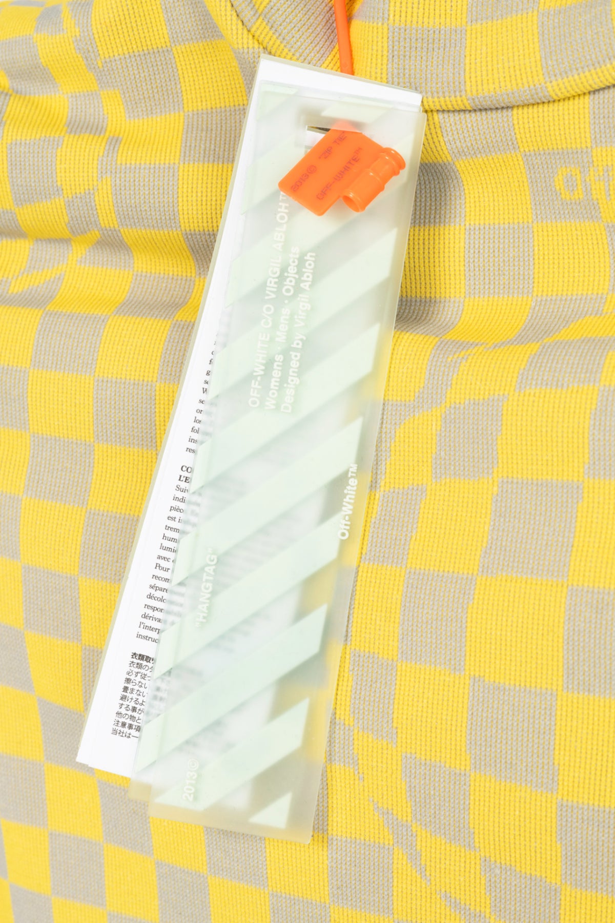 Off-White AW19 Runway Yellow Bubble Check Long-Sleeve Top