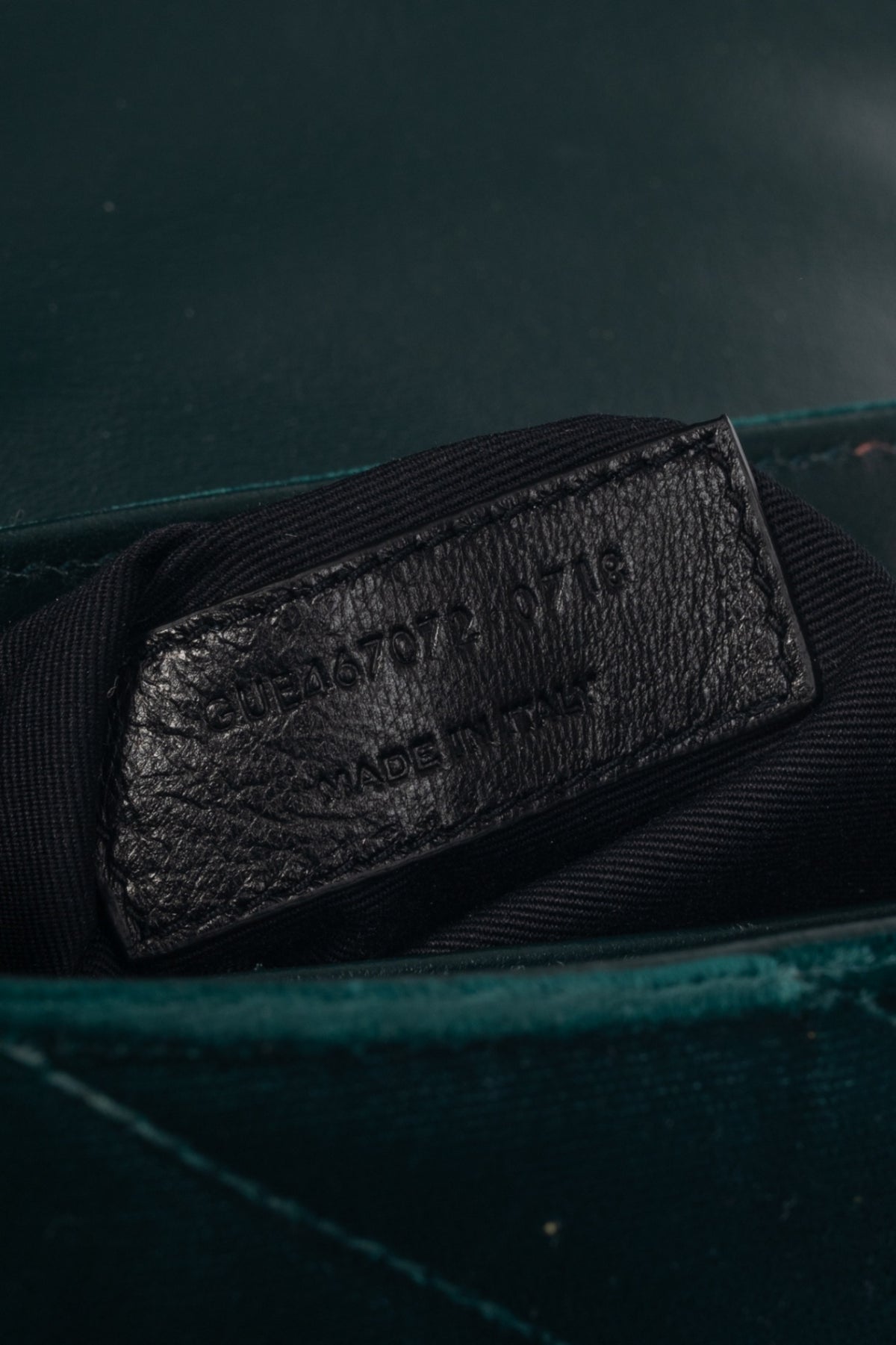 YSL Green Velvet mini lou