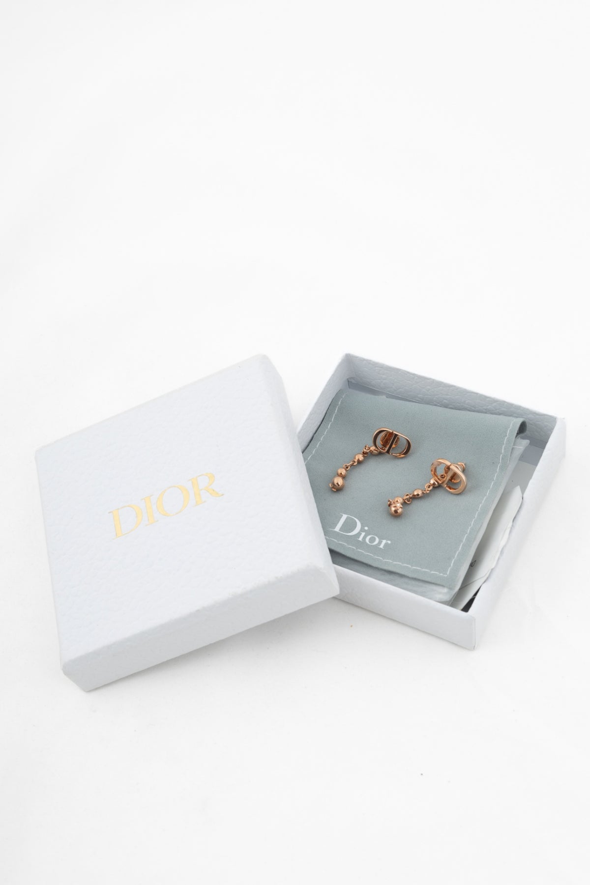Dior Petit CD Rose-Gold Drop Earrings