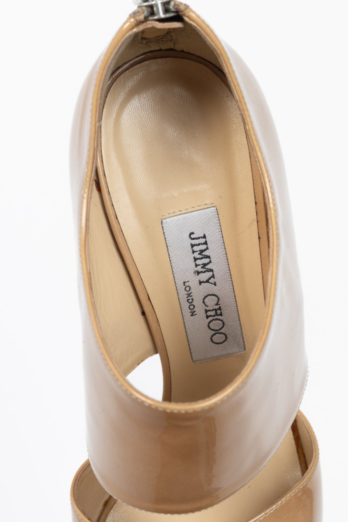 Jimmy Choo Lagoon "Nude" Patent-Leather Sandals