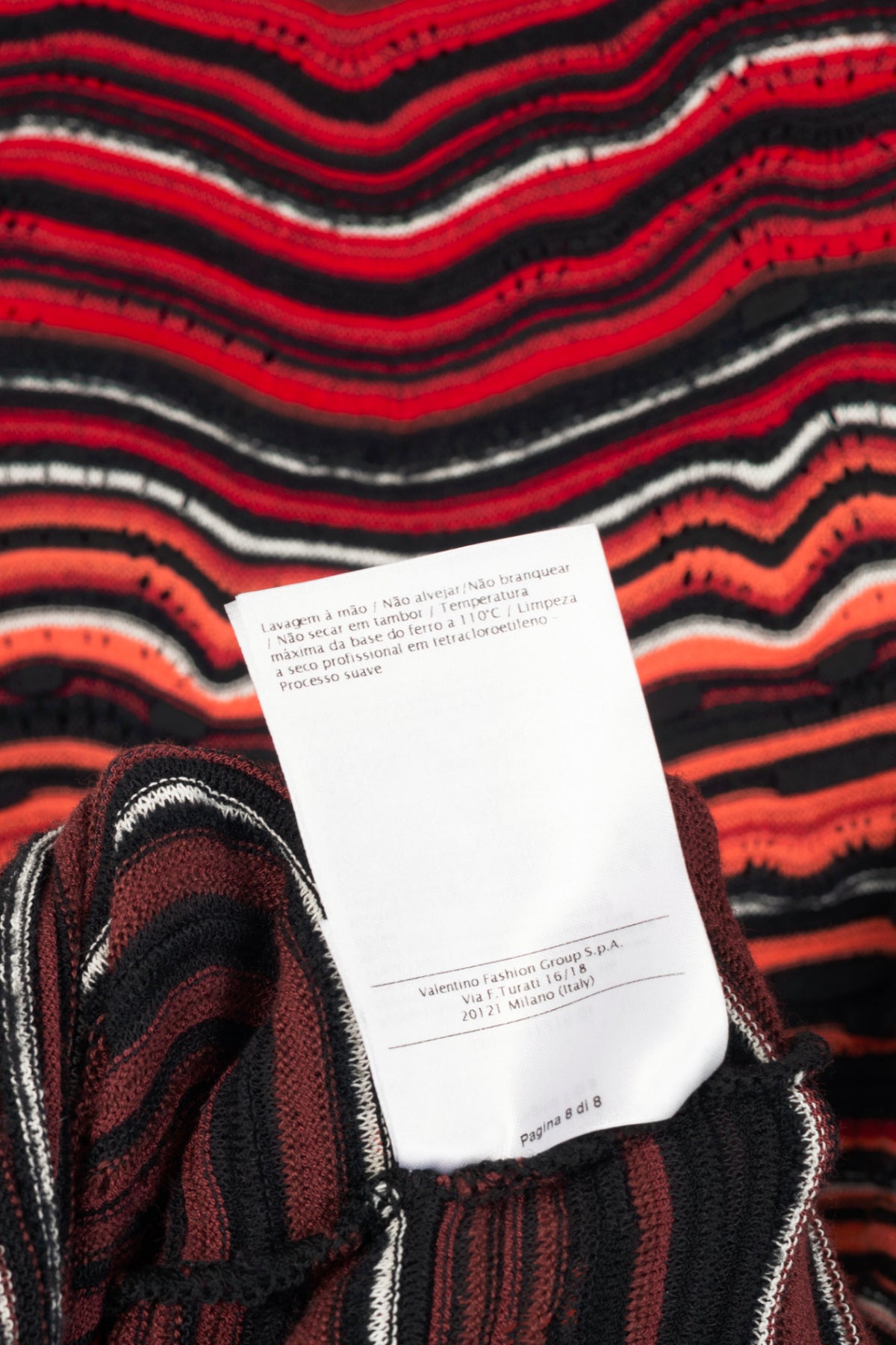 M by Missoni Red Ripple Knit Long-Sleeve Dress
