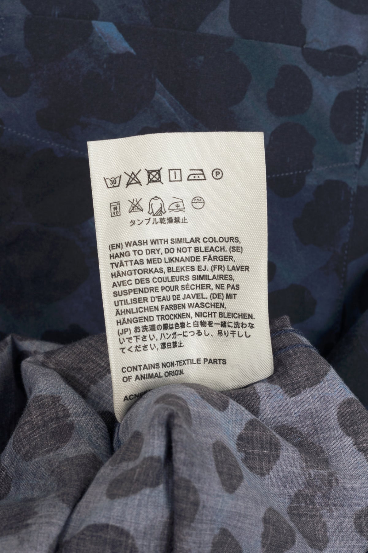 Acne Studios Isherwood Blue Animal Printed Buttoned Shirt