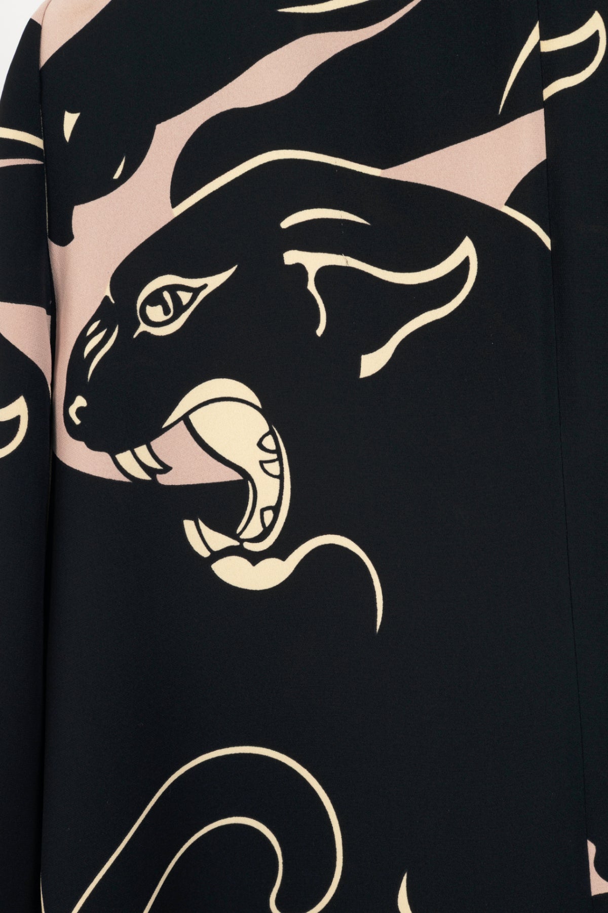 Valentino Garavani AW17 Panther-Print Cady Tie-Neck Mini Dress