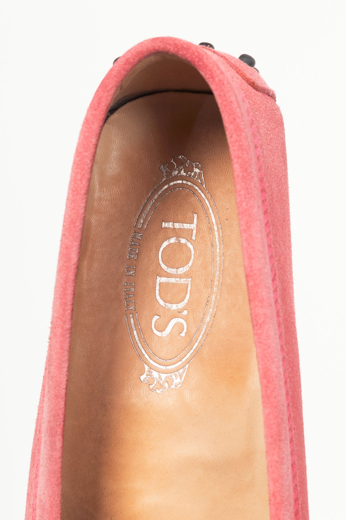 Tod’s Gommino Pink Suede Driving Shoes