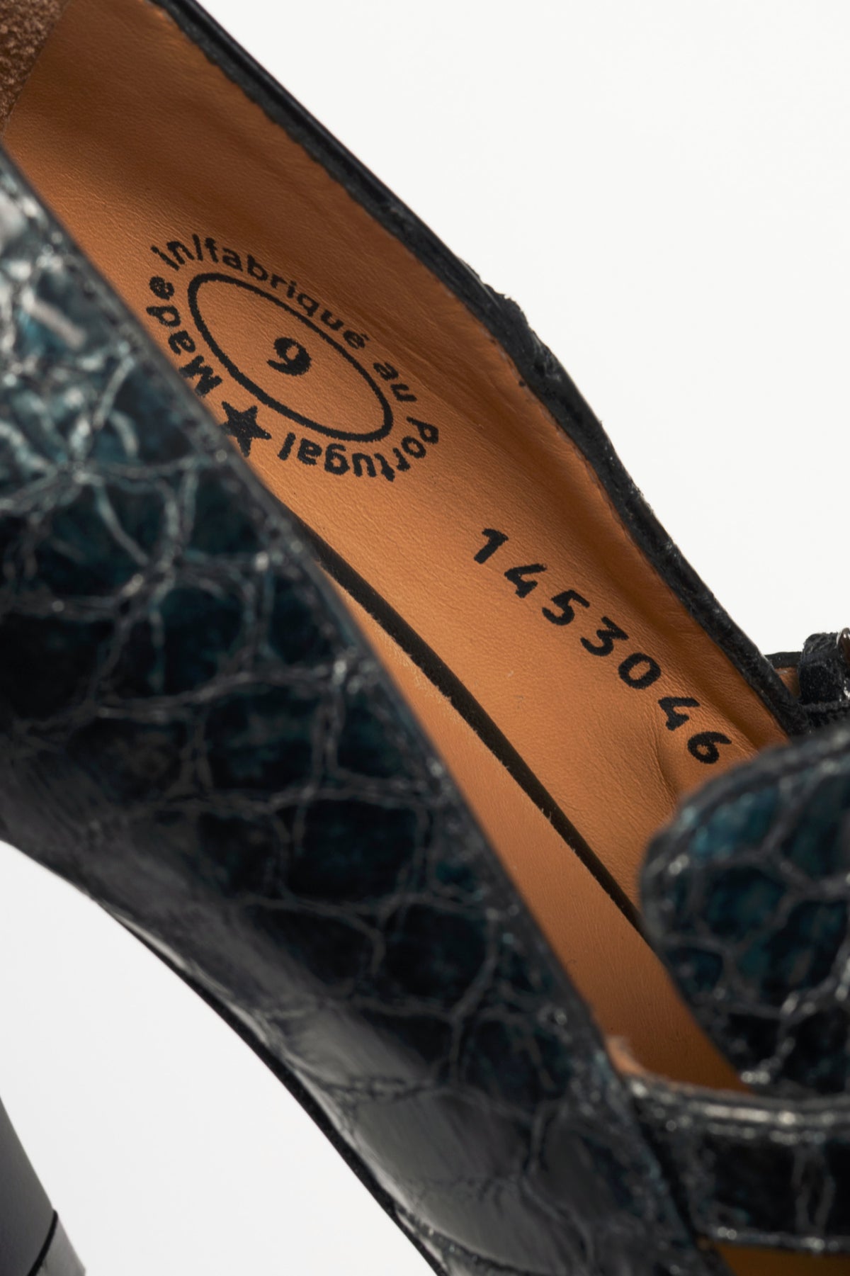 John Fluevog Celestial Communication Linda Clayton Blue Snake Loafer Pumps