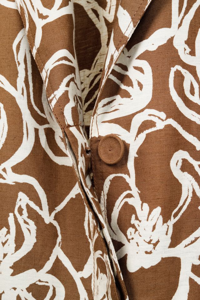 Annette Gortz 2021 Brown Linen Floral Duster Coat