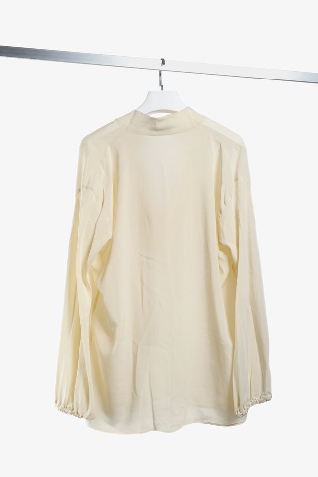 Etro Cream Silk Cowl Neck Tunic