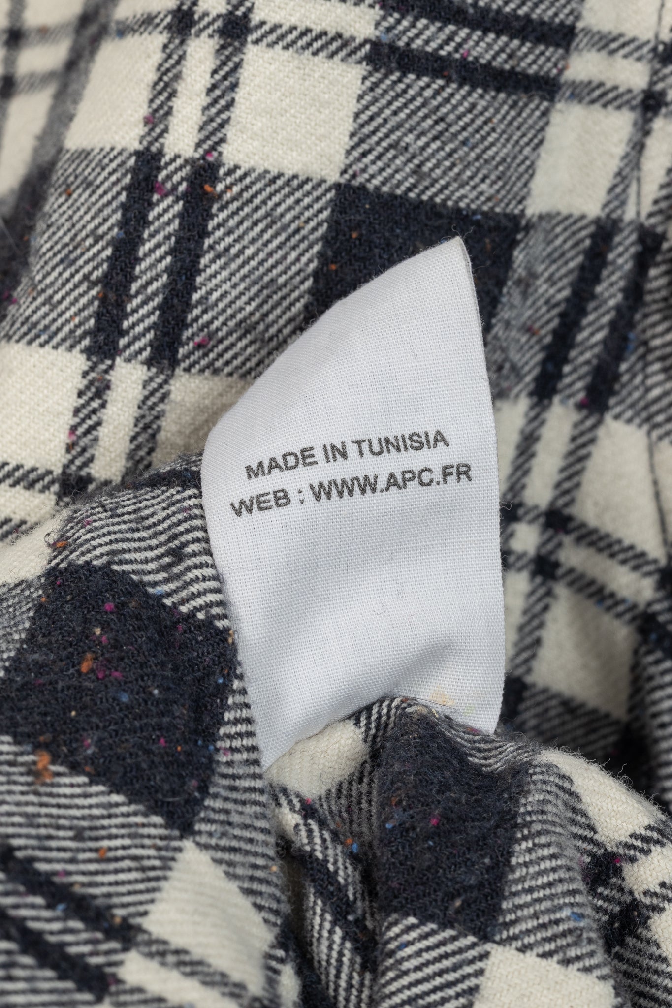 A.P.C. Navy & White Plaid-Flannel Buttoned Shirt