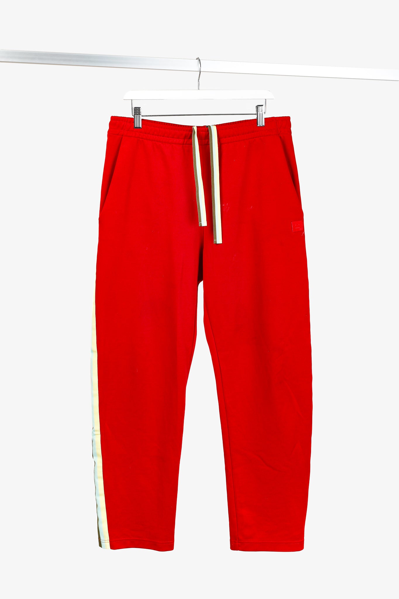 Acne Studios Norwich Face Red Jersey Taped Track Pants