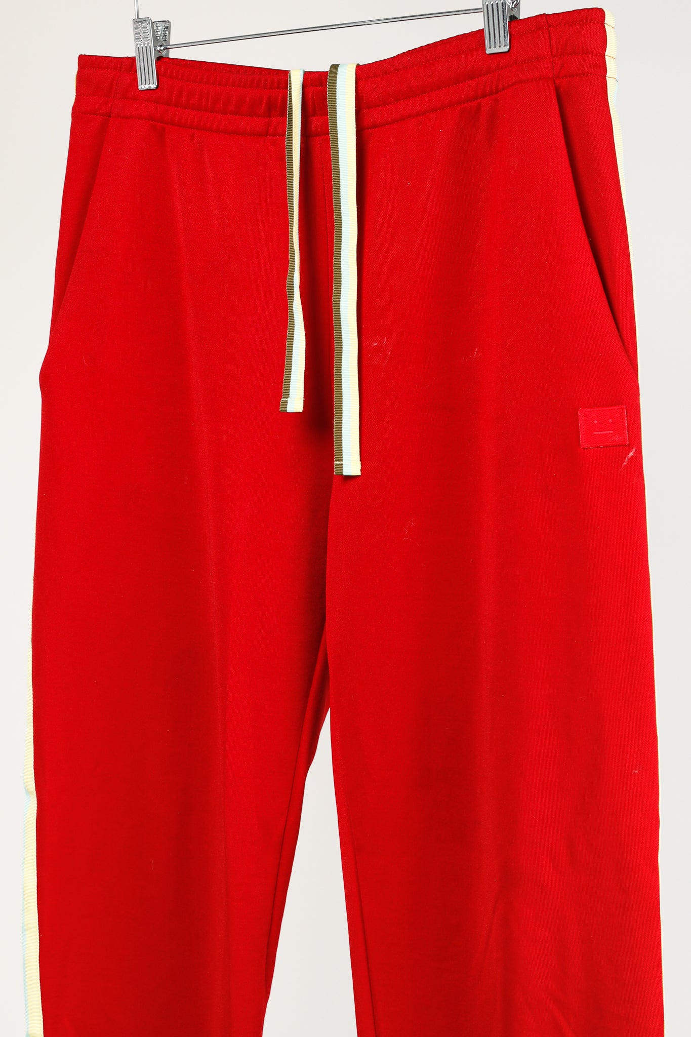 Acne Studios Norwich Face Red Jersey Taped Track Pants