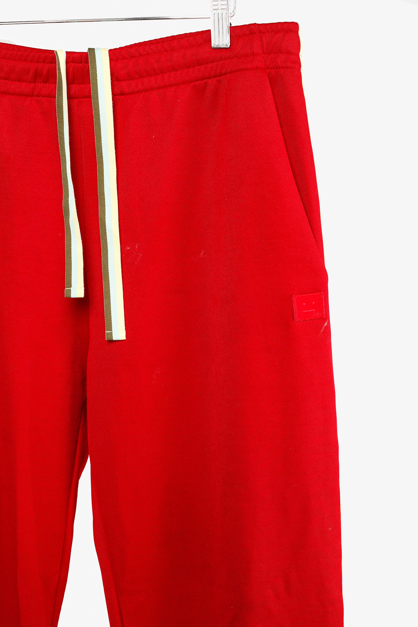 Acne Studios Norwich Face Red Jersey Taped Track Pants
