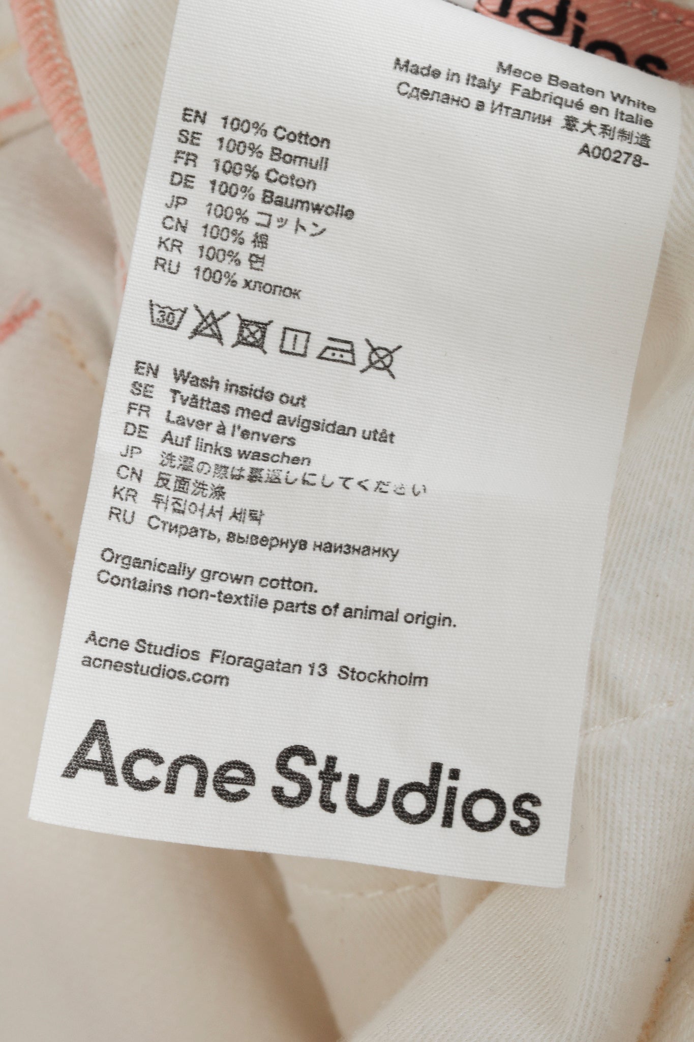 Acne Studios Mece Beaten White Distressed High-Waisted Jeans