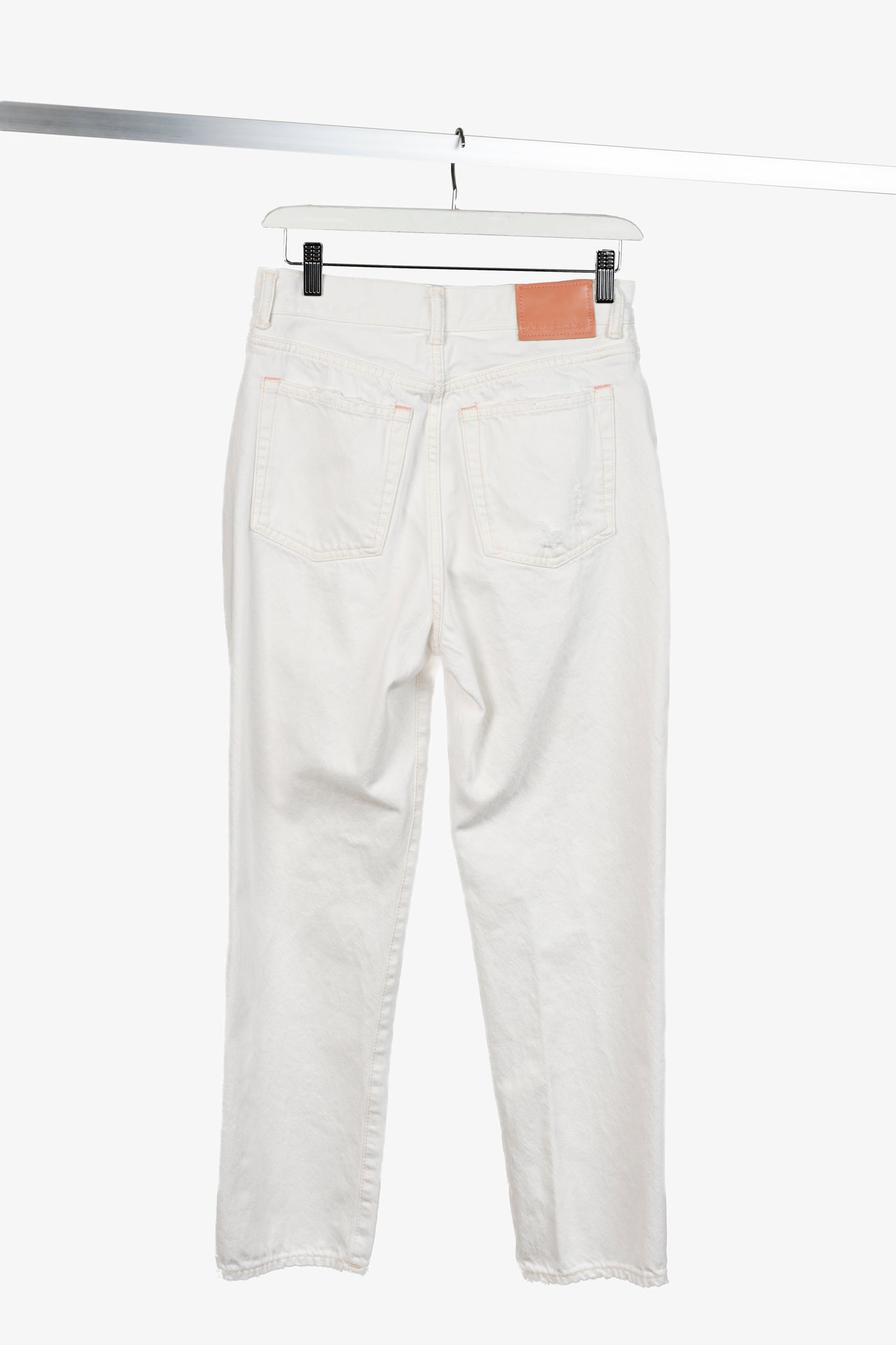 Acne Studios Mece Beaten White Distressed High-Waisted Jeans