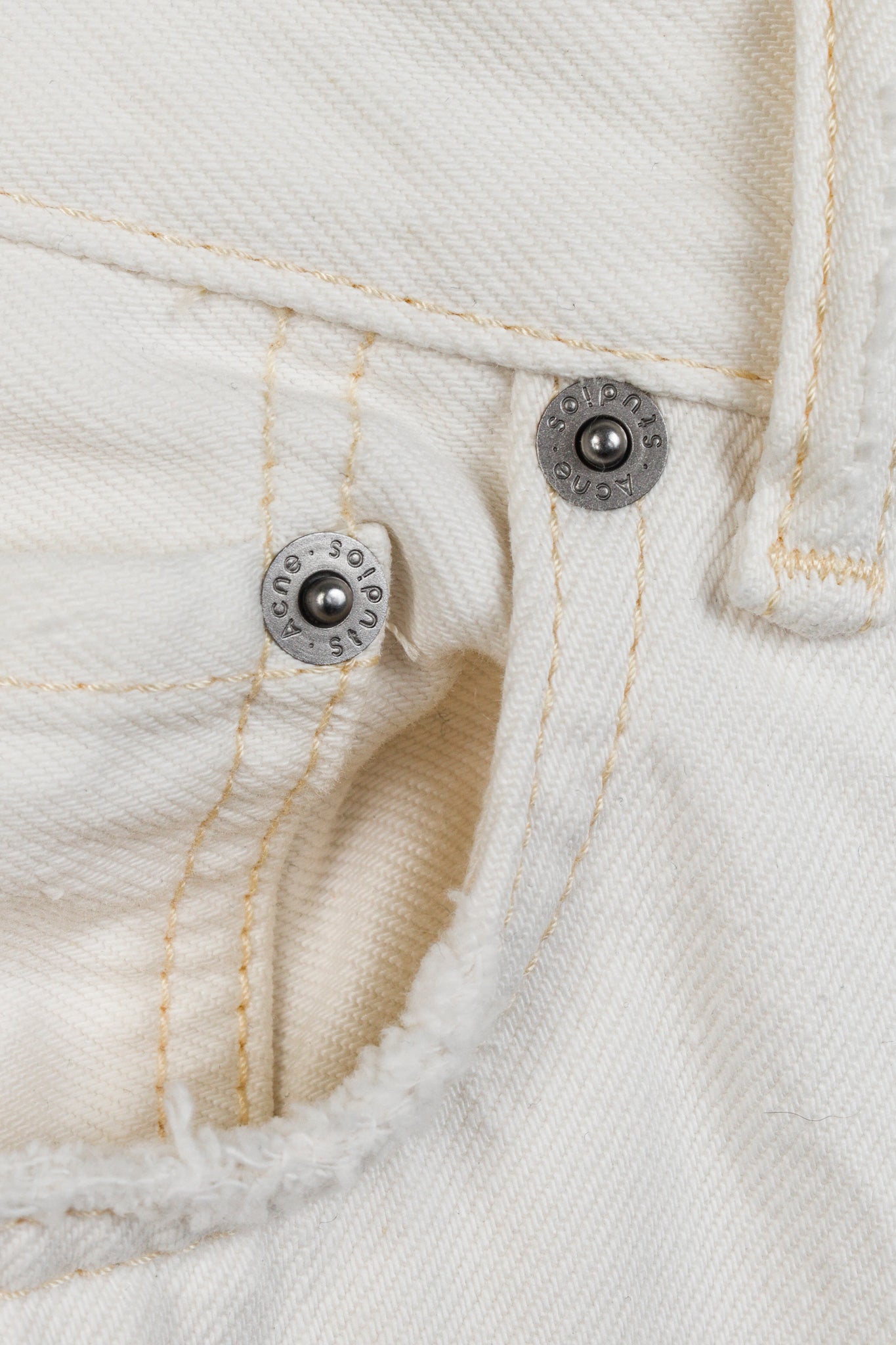 Acne Studios Mece Beaten White Distressed High-Waisted Jeans