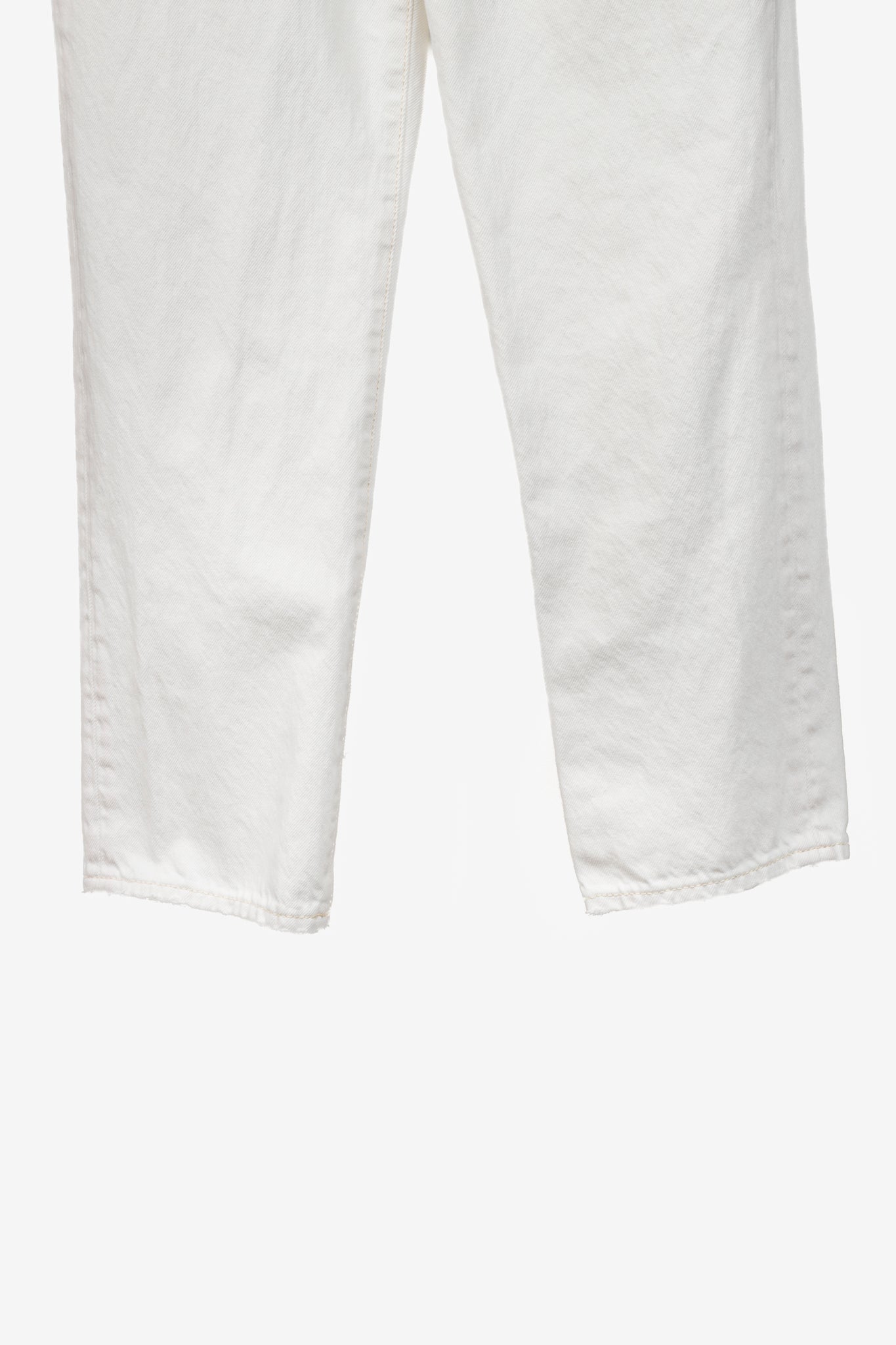 Acne Studios Mece Beaten White Distressed High-Waisted Jeans