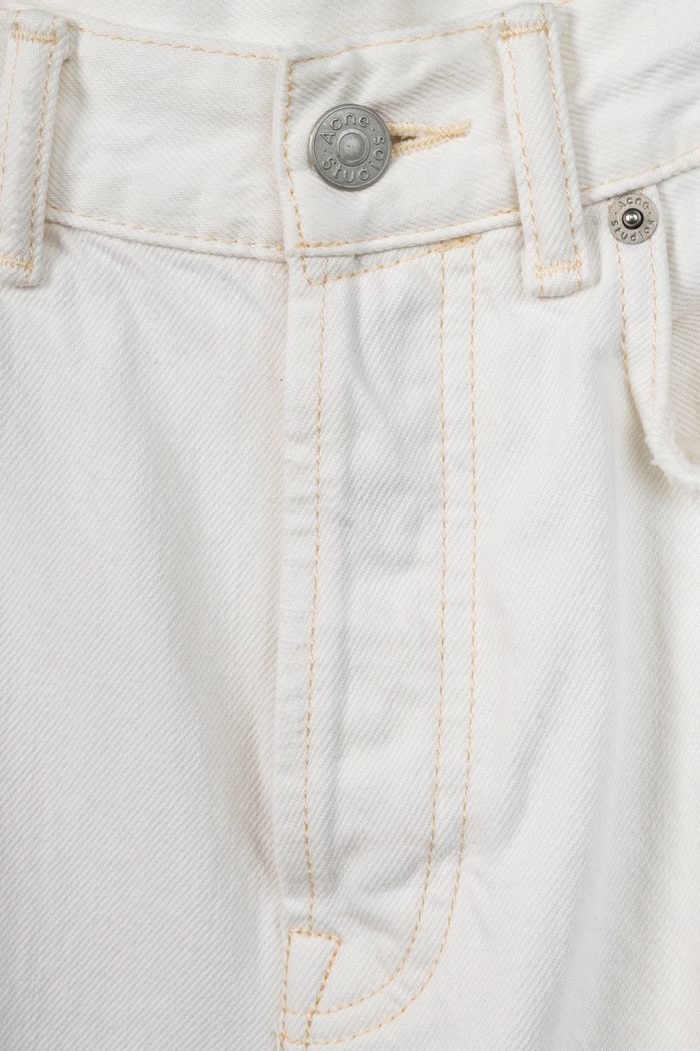 Acne Studios Mece Beaten White Distressed High-Waisted Jeans