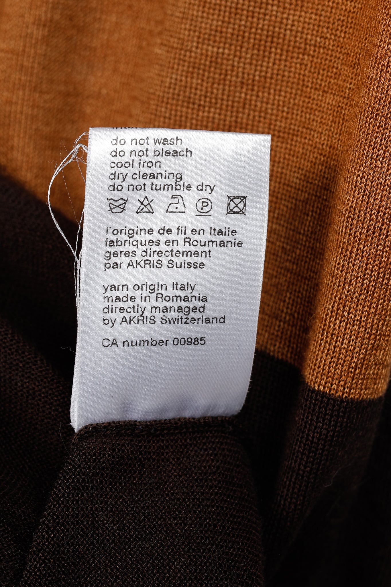 Akris PF/13 Brown Striped Cashmere & Silk Sweater