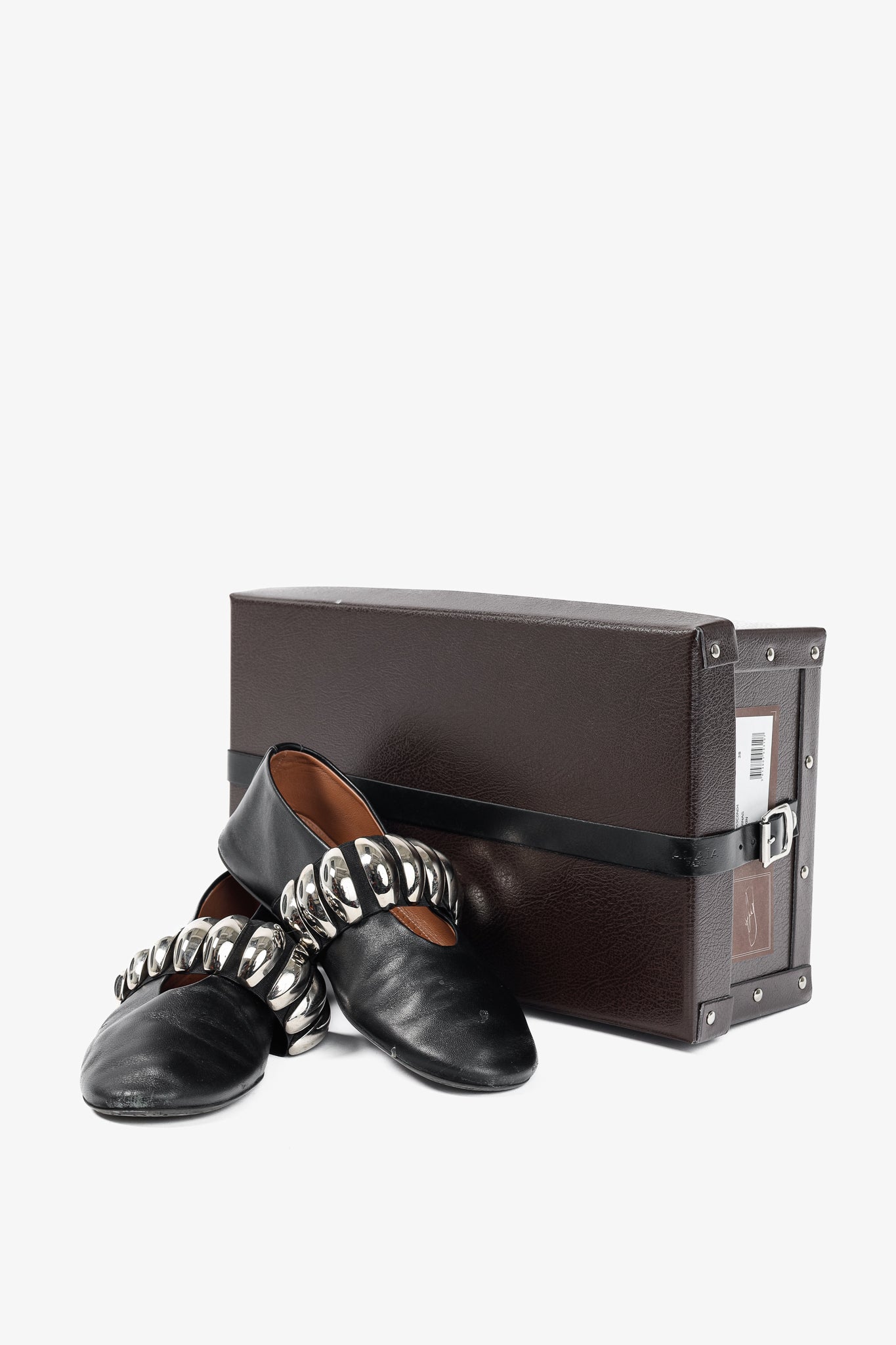 Alaia Noir Lambskin Mary-Jane Ballerina Flats Tribale