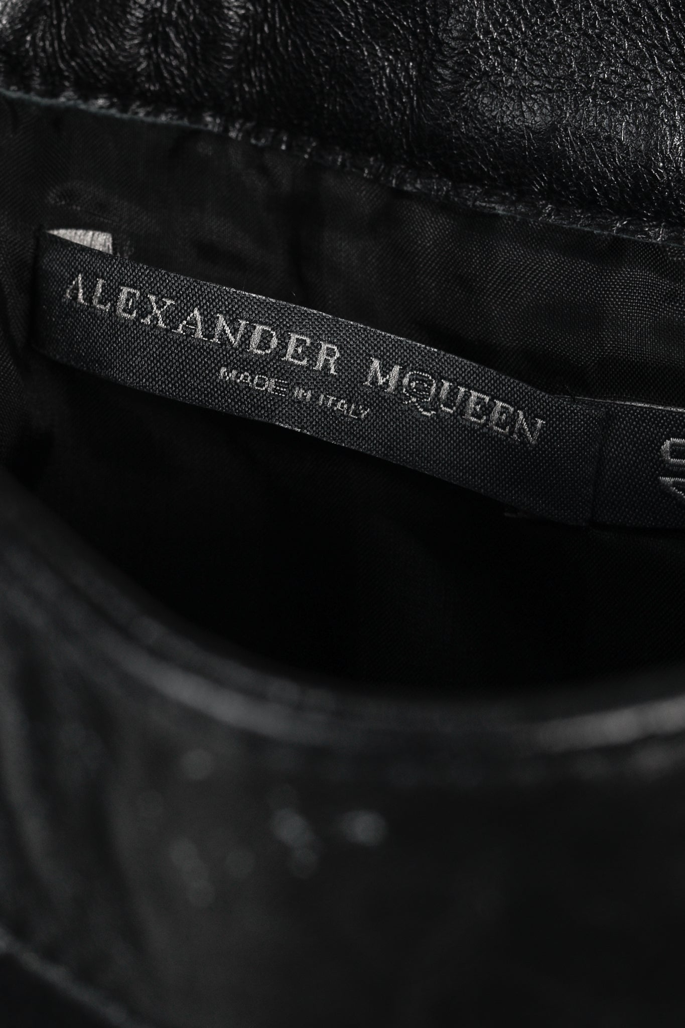 Alexander McQueen Black Wool Leather-Trim Zippered-Hem Skirt