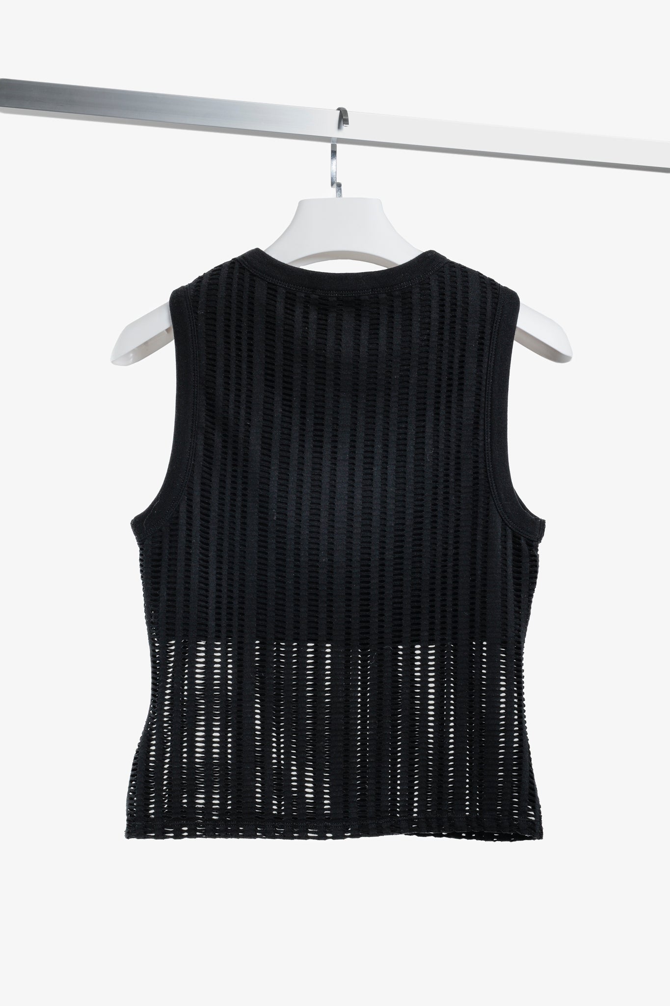 T by Alexander Wang PF/16 Black Stretch Jacquard Tank Top