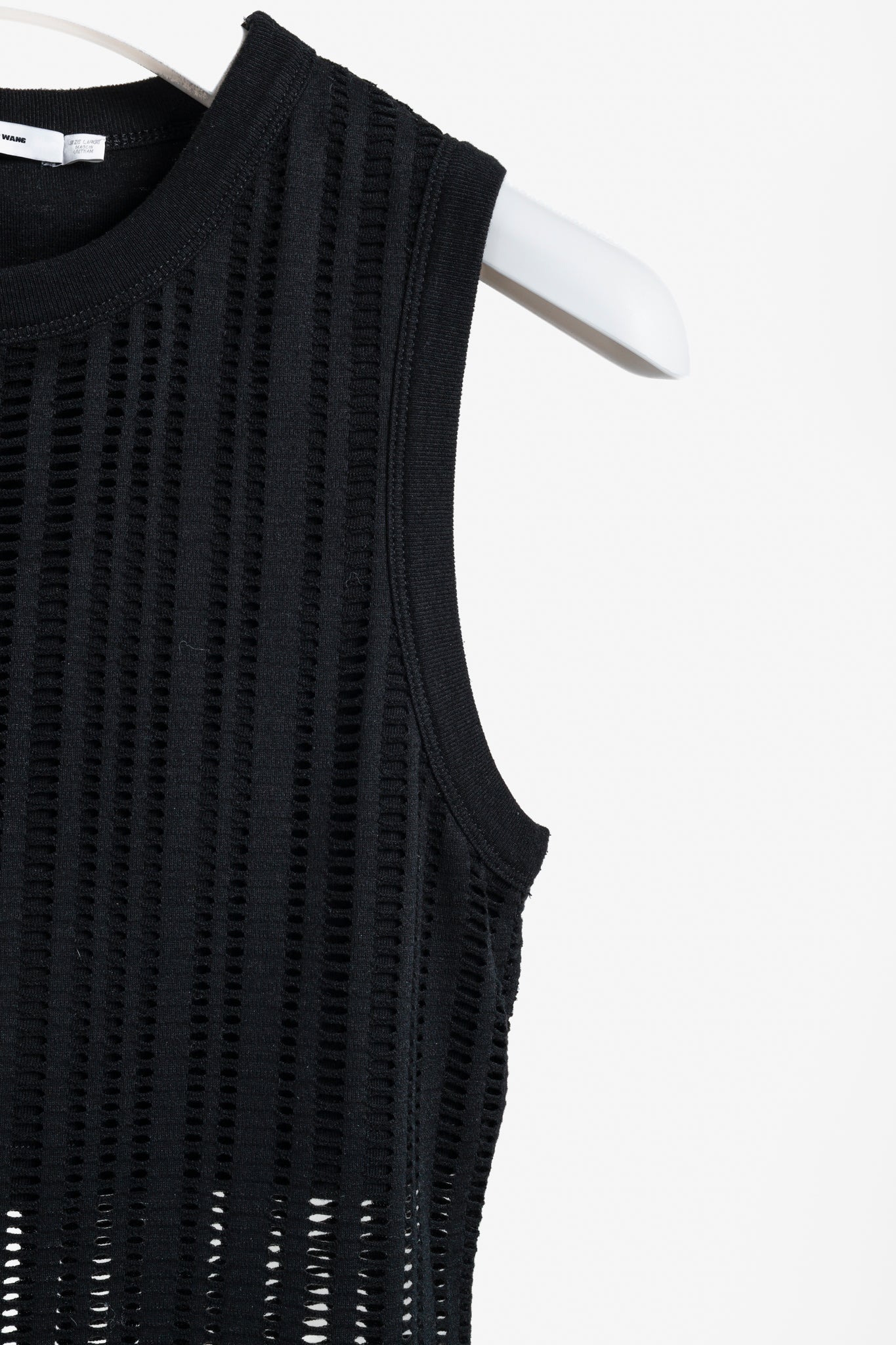 T by Alexander Wang PF/16 Black Stretch Jacquard Tank Top