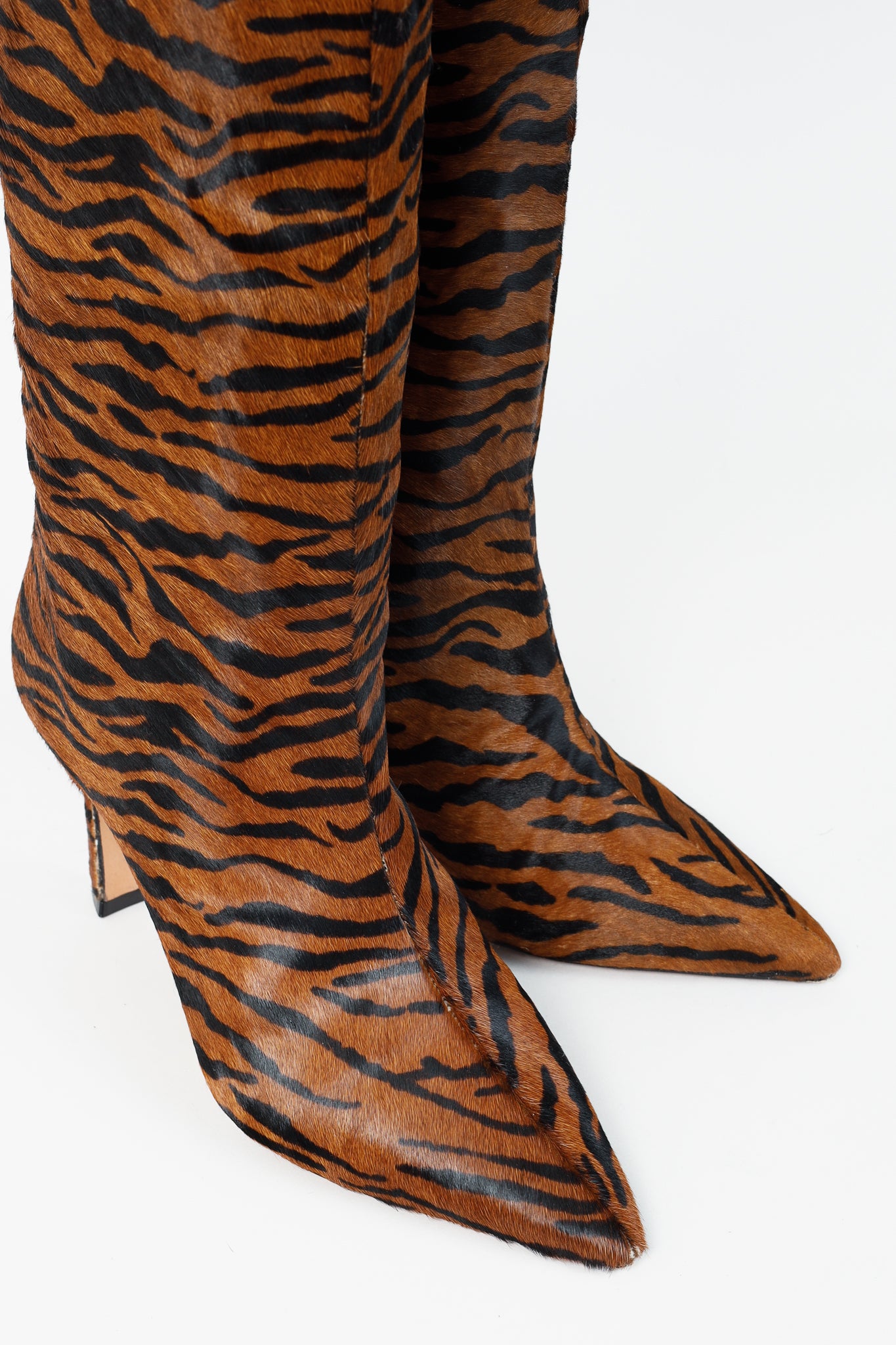 Alexandre Birman Kyra Brown Haircalf Zebra Knee-High Boots