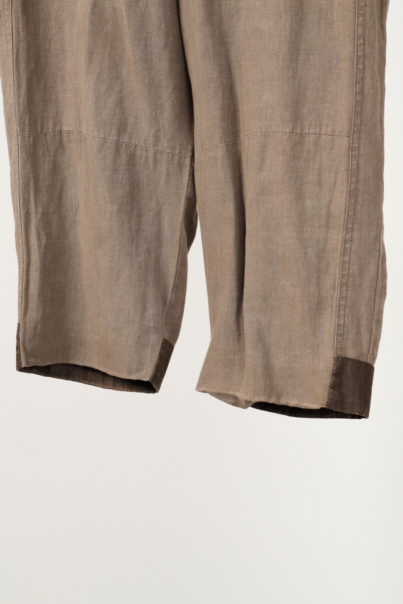 Annette Gortz SS/16 Rai Brown Linen Trim-Detail Zip-Pocket Culottes