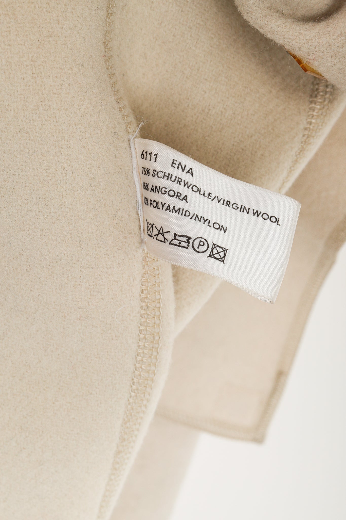 Annette Gortz Ena Beige Wool-Felt Cowl-Neck Snap Jacket