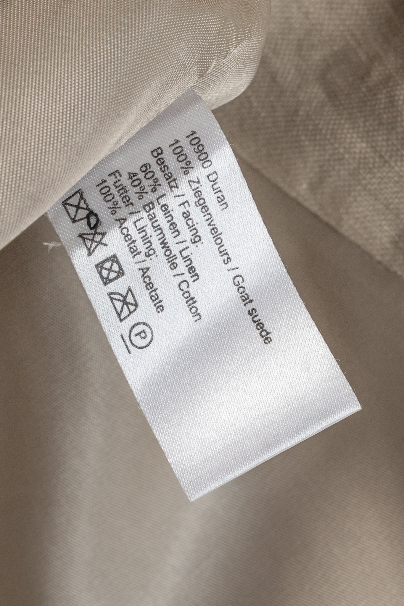 Annette Gortz SS10 Duran Beige Suede & Linen-Blend Jacket