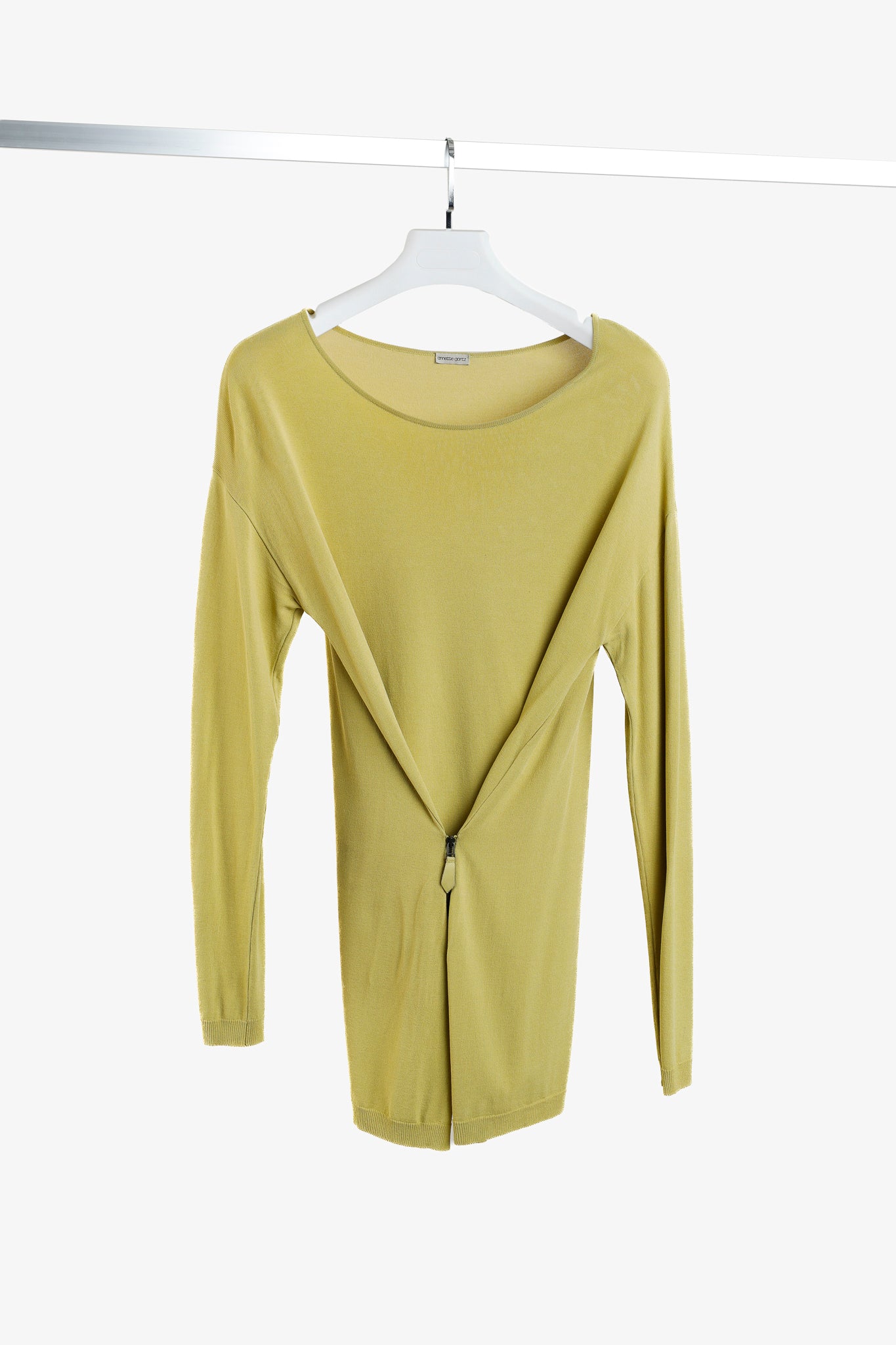 Annette Gortz SS/13 Liam Yellow Cotton-Blend Front-Zip Sweater