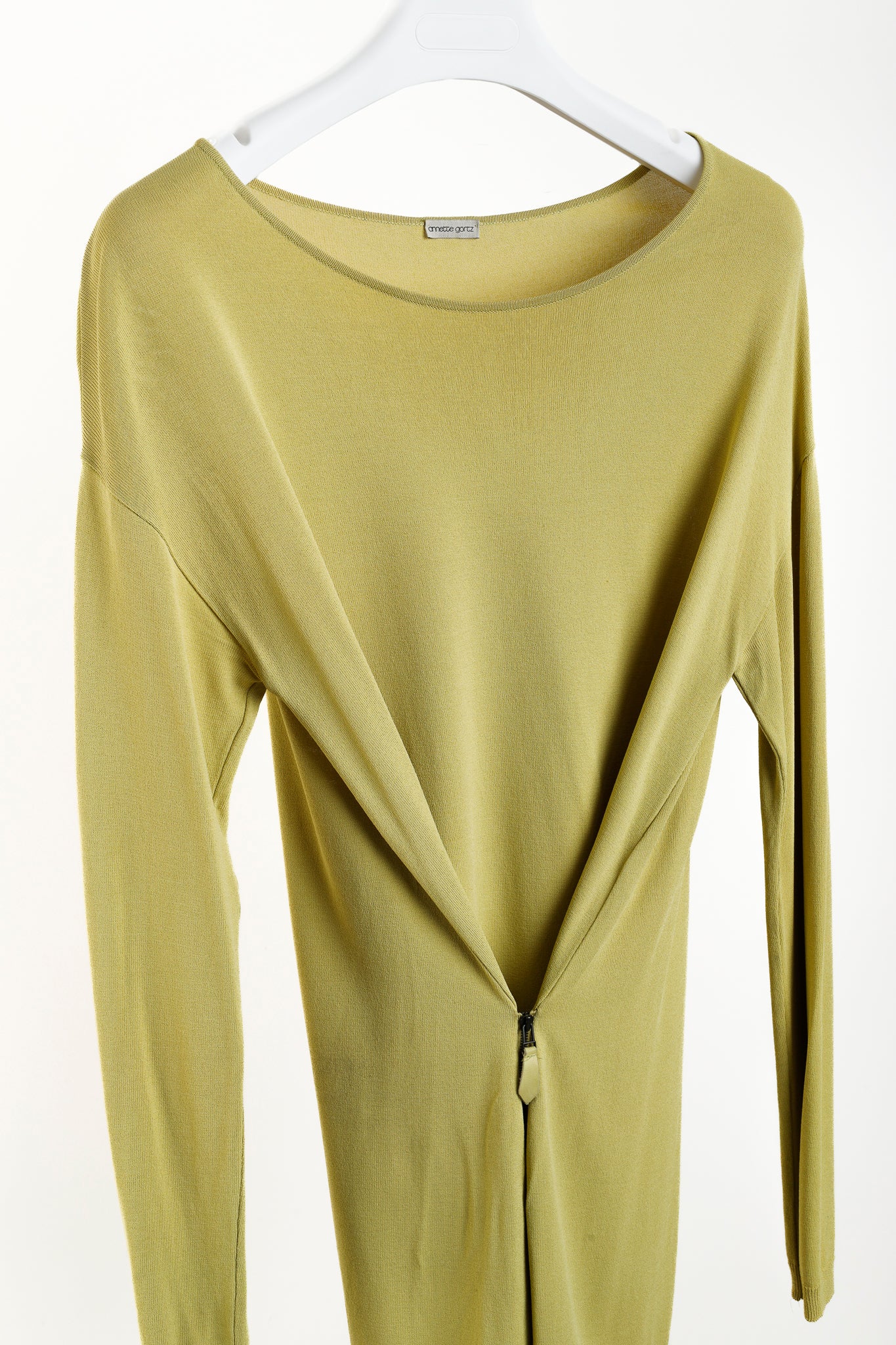 Annette Gortz SS/13 Liam Yellow Cotton-Blend Front-Zip Sweater