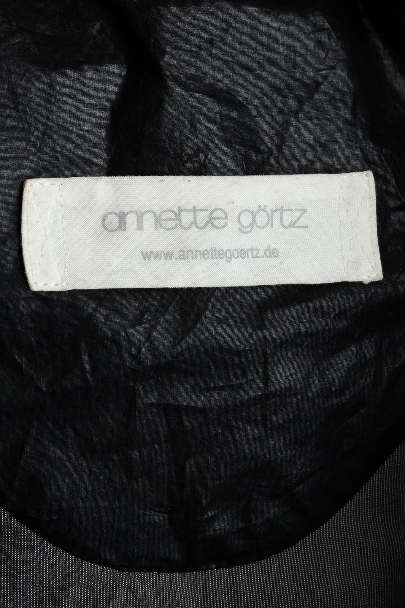 Annette Gortz Artes Black Coated Cotton Concealed Hood Bomber Jacket