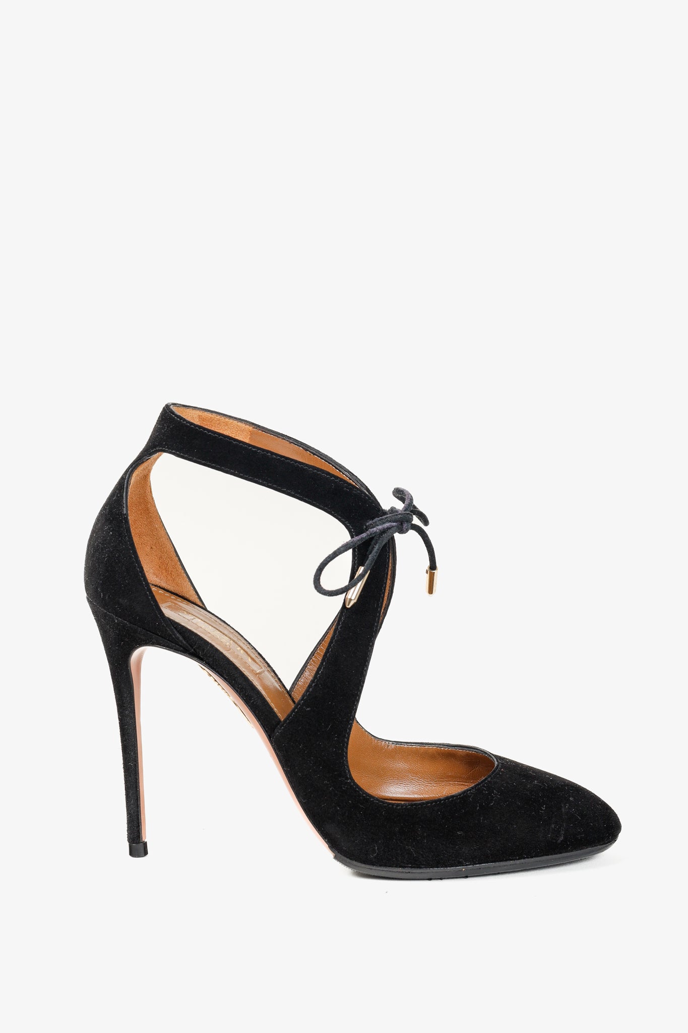 Aquazzura Stella Black Suede Cutout Lace-Up Pumps – Blogger  display picture 1