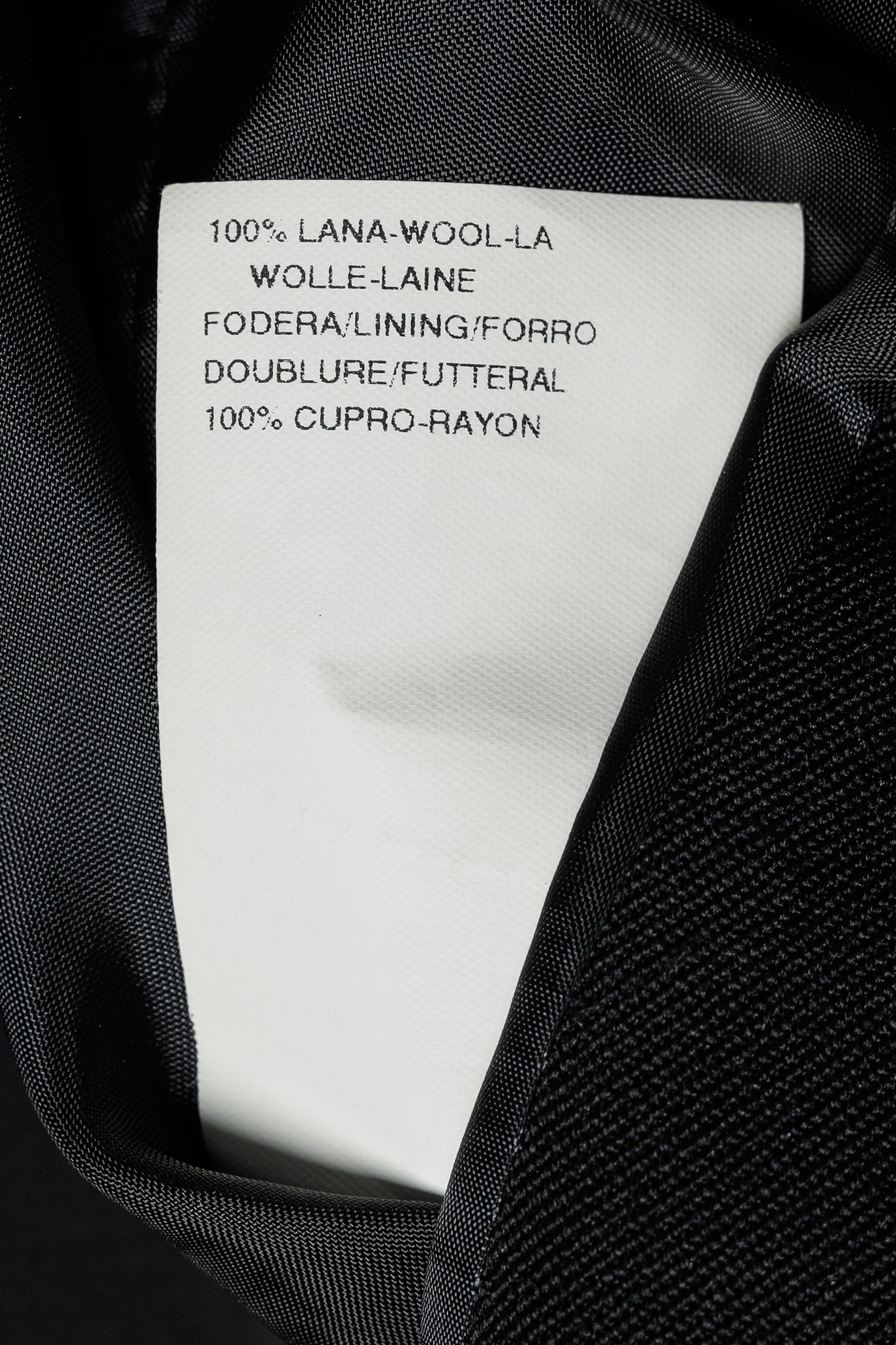Emporio Armani 2005 Vintage Zip-Up Peplum-Back Black Wool Blazer
