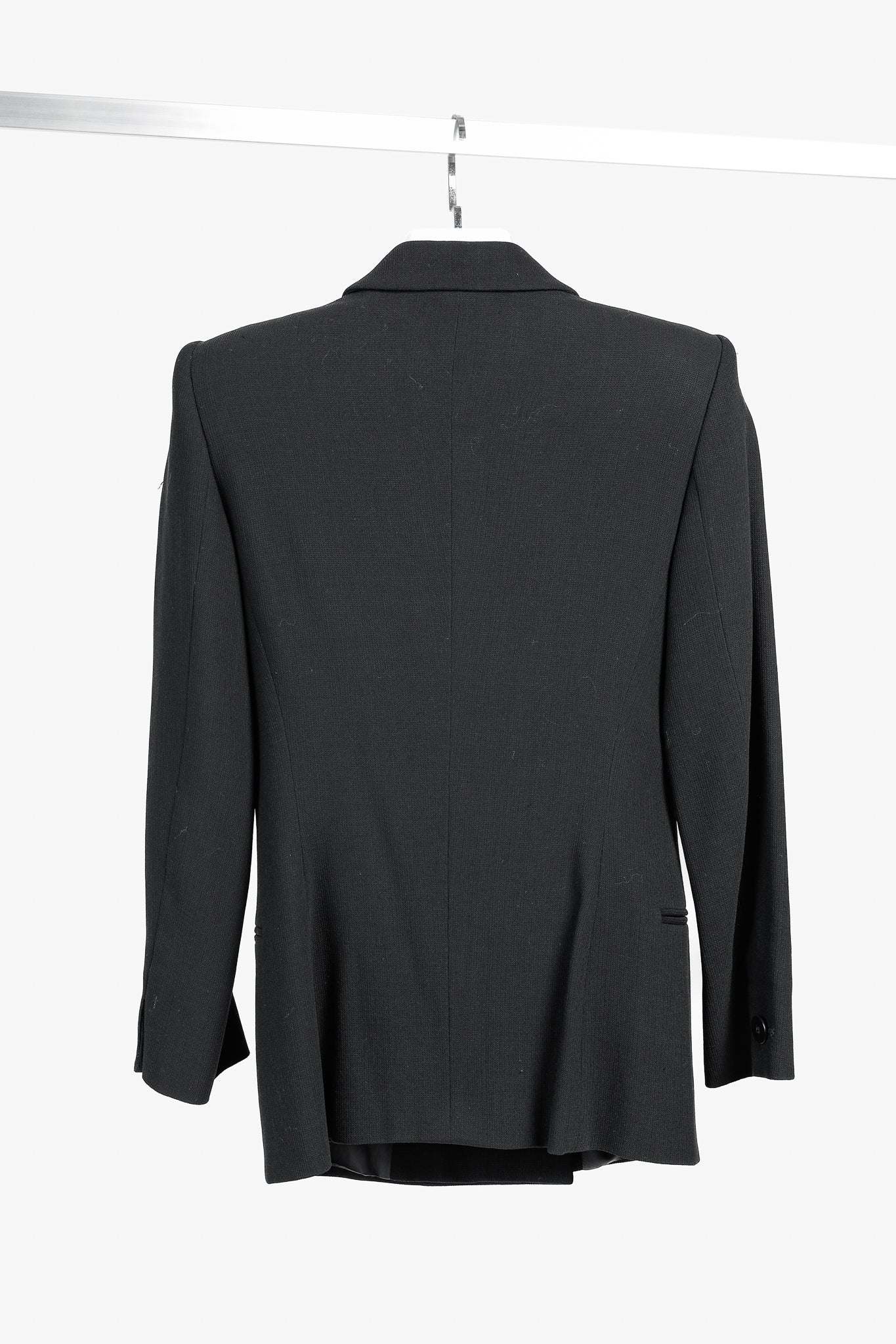 Giorgio Armani Vintage Double-Breasted Black Virgin Wool Blazer