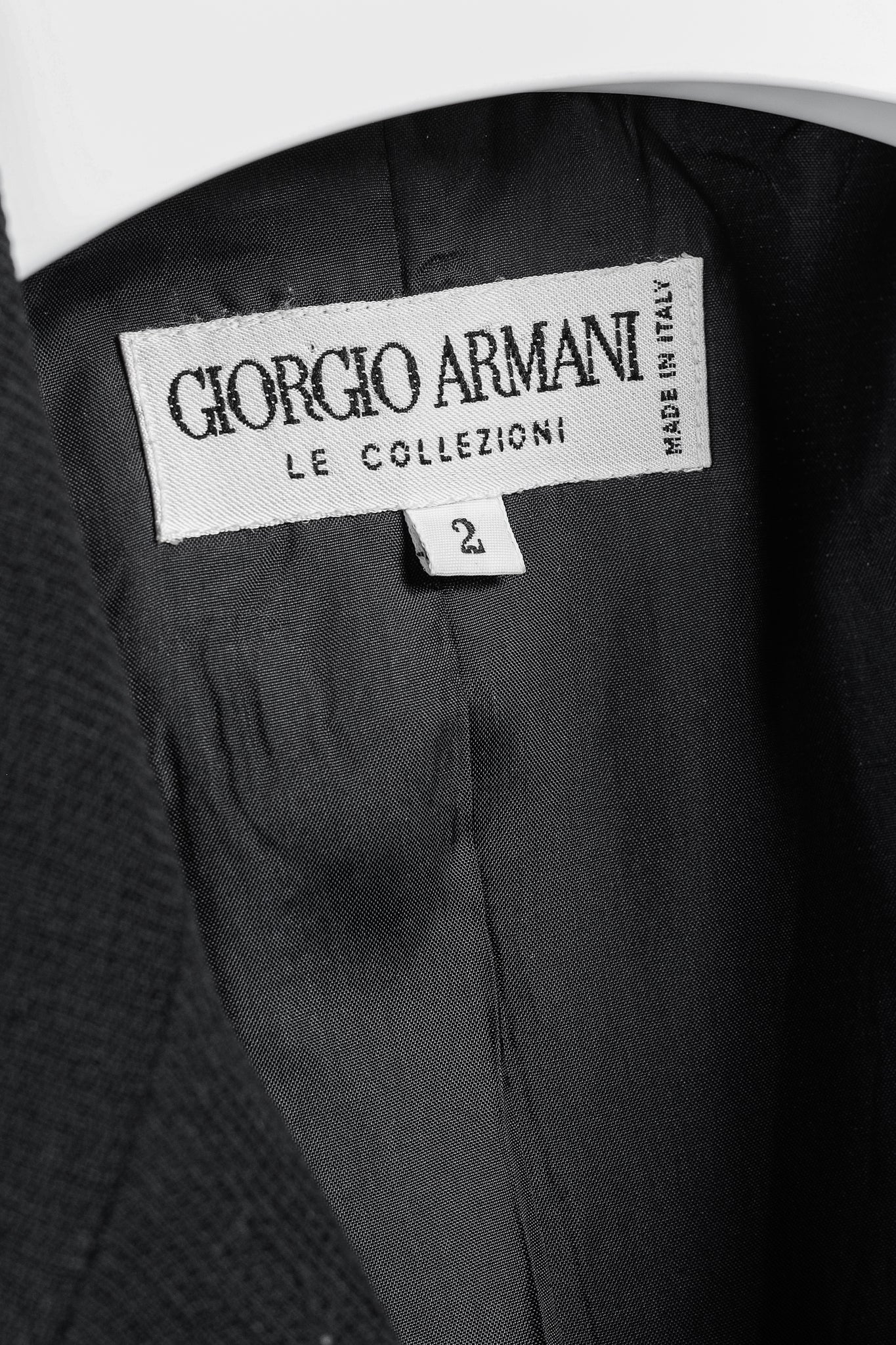 Giorgio Armani Vintage Double-Breasted Black Virgin Wool Blazer