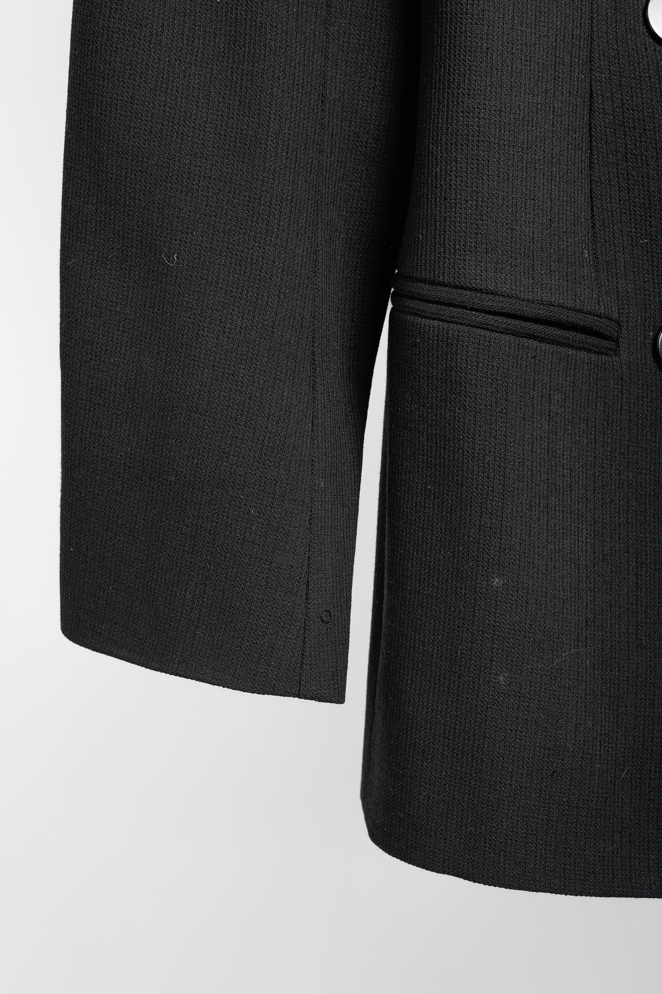 Giorgio Armani Vintage Double-Breasted Black Virgin Wool Blazer