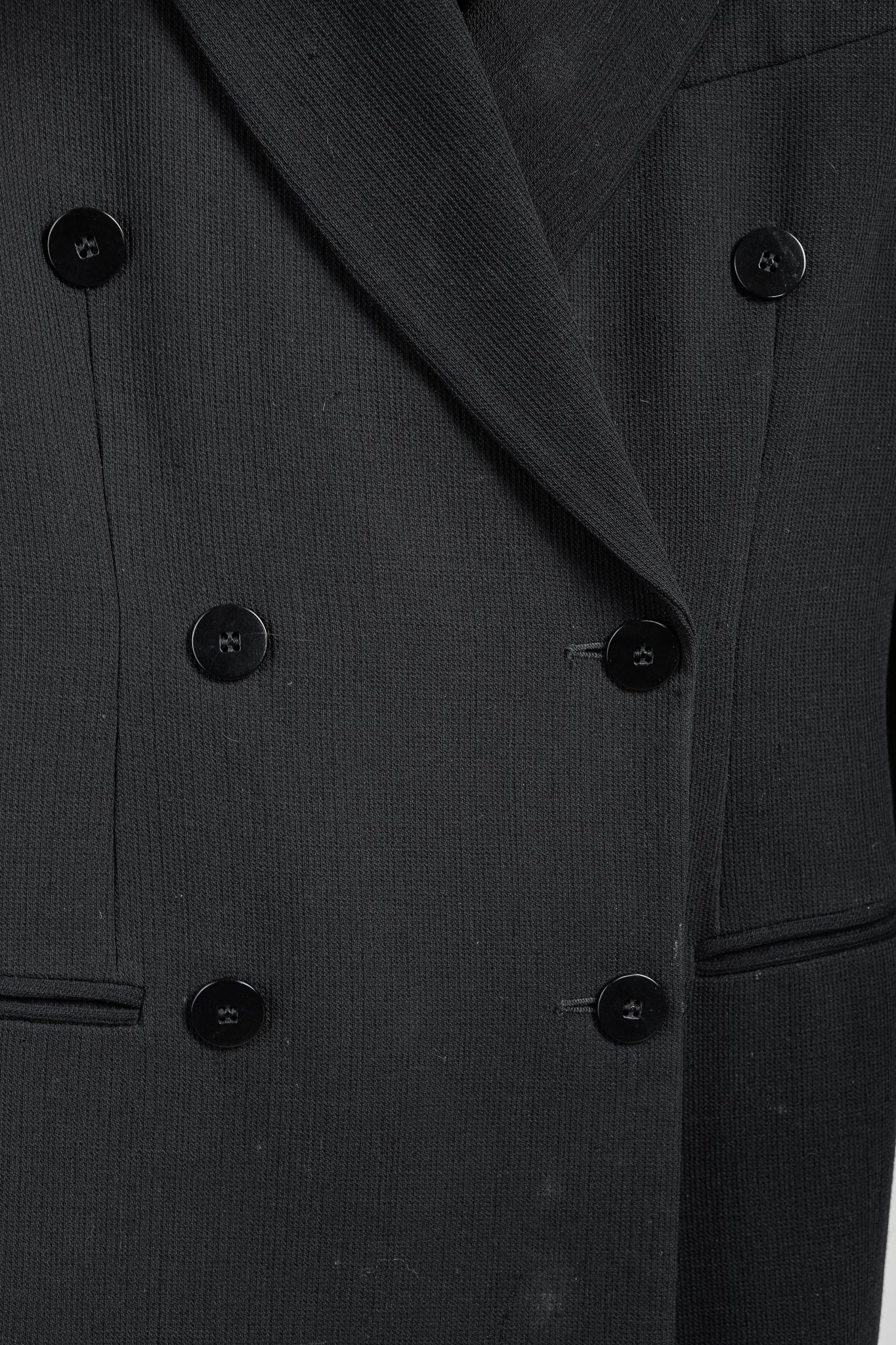 Giorgio Armani Vintage Double-Breasted Black Virgin Wool Blazer