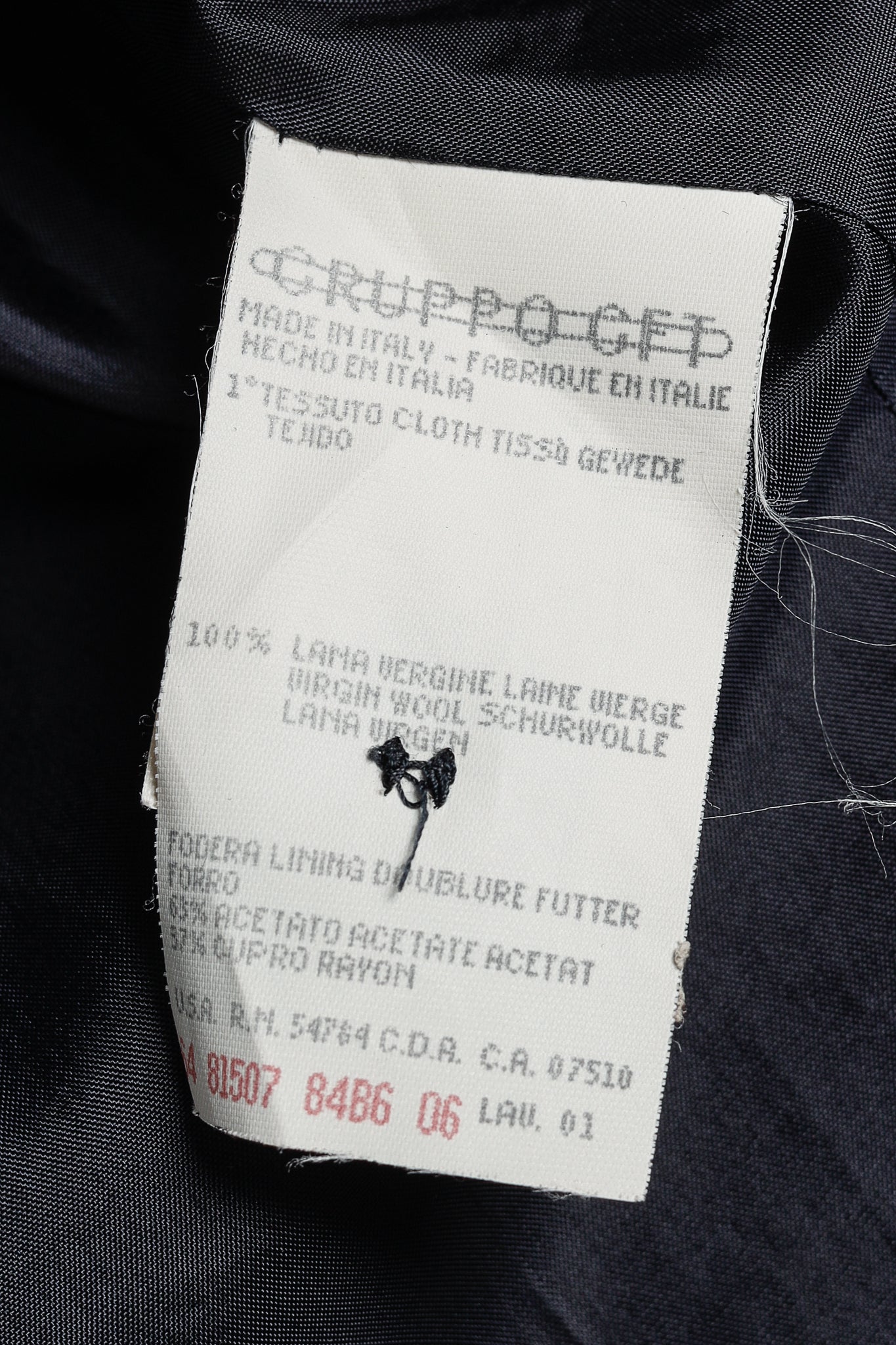 Giorgio Armani Vintage Double-Breasted Black Virgin Wool Blazer