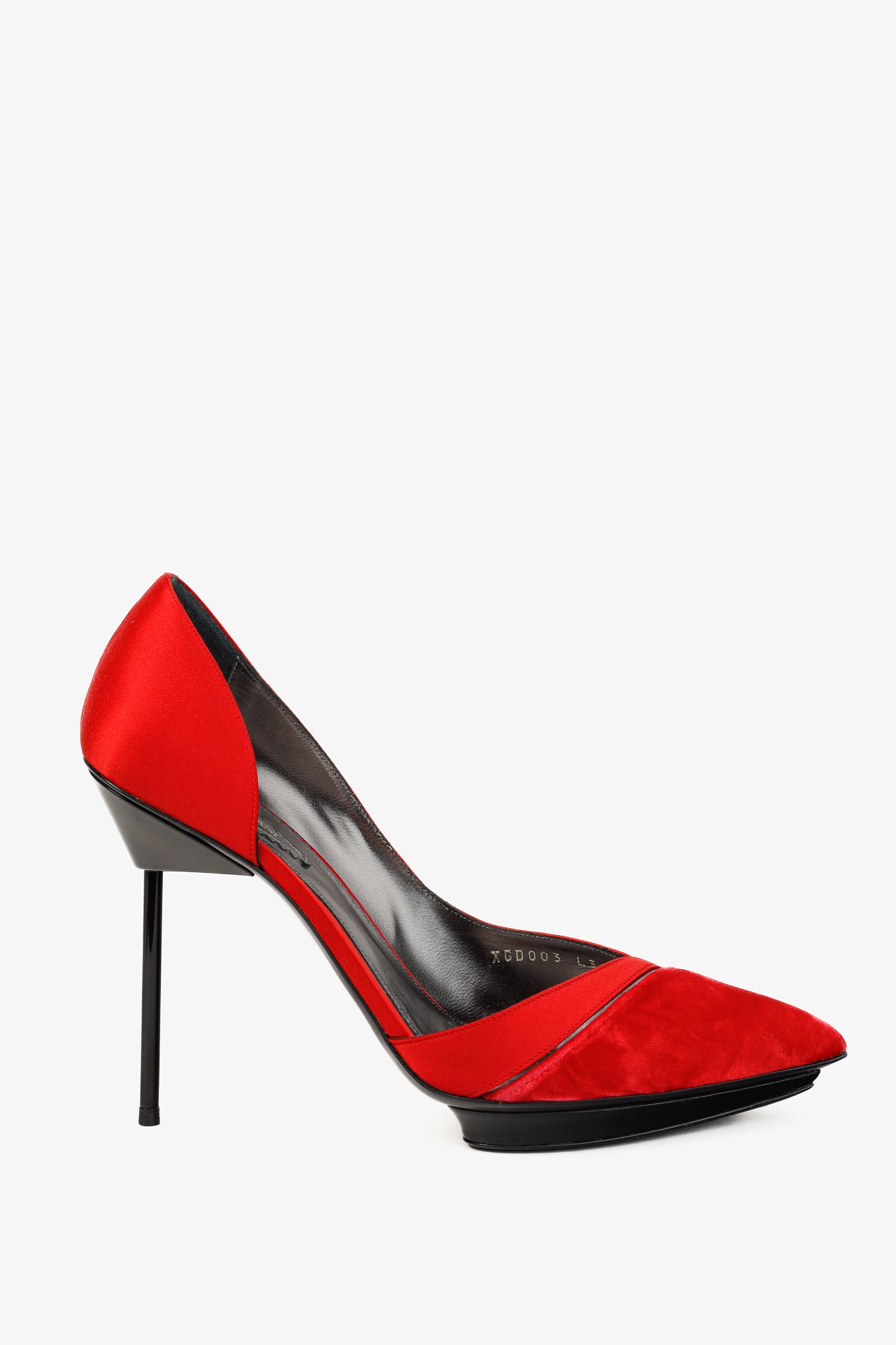 Giorgio Armani Rosso Velvet & Satin D'Orsay Heels