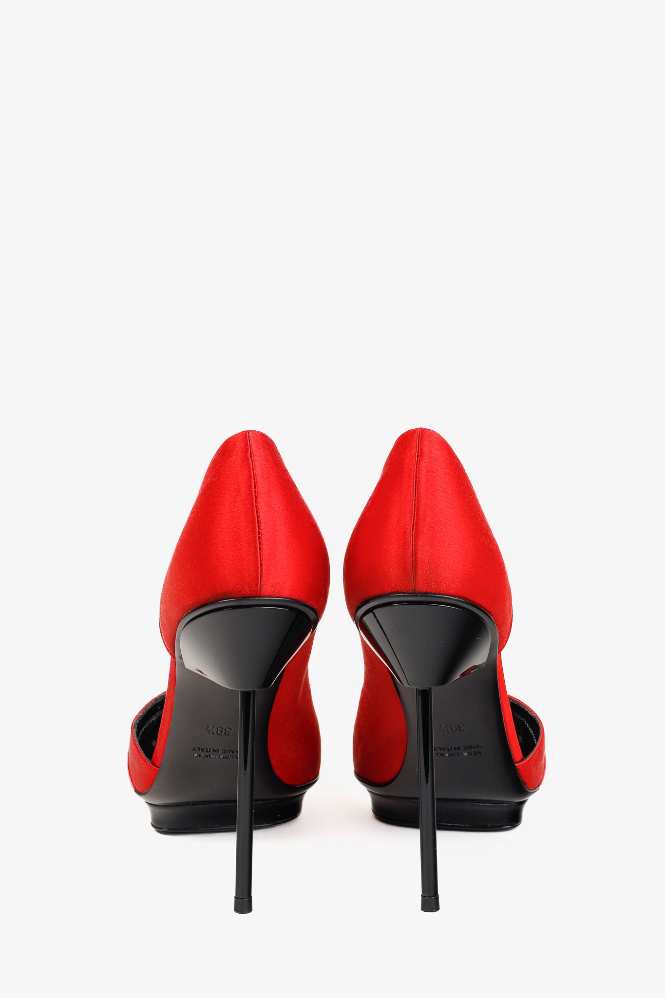 Giorgio Armani Rosso Velvet & Satin D'Orsay Heels