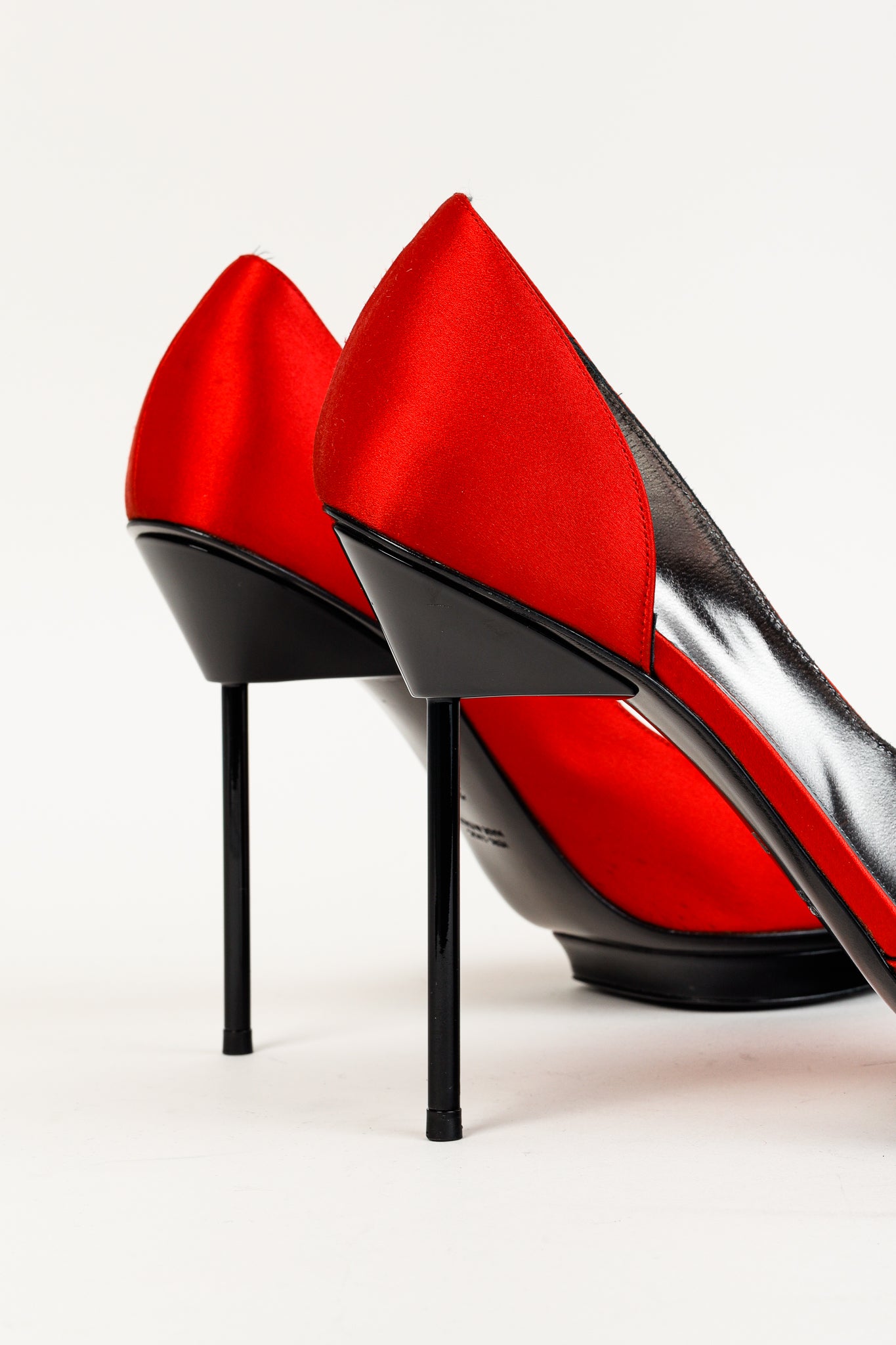 Giorgio Armani Rosso Velvet & Satin D'Orsay Heels