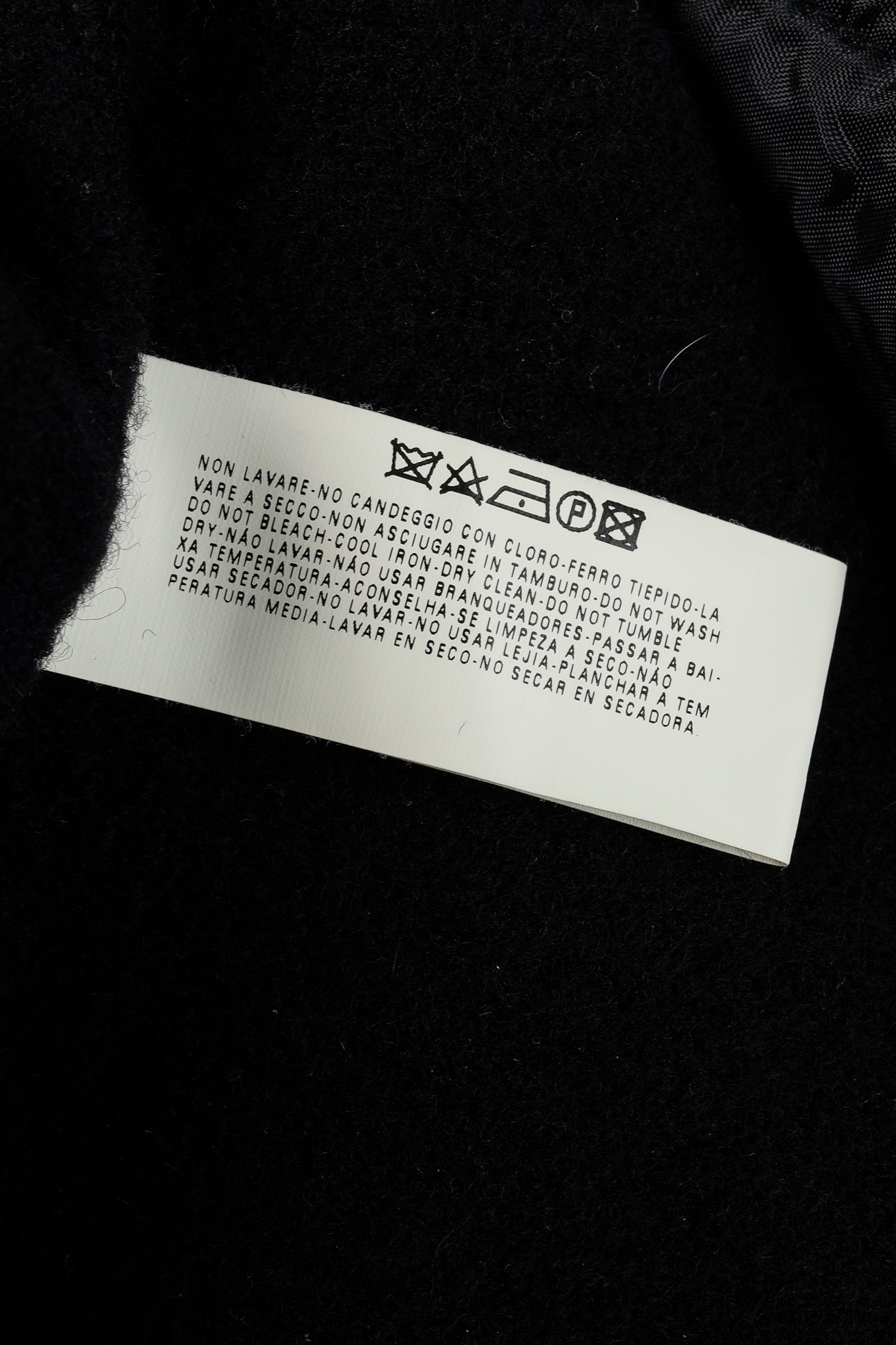 Armani Collezioni Black Boiled-Wool Buttoned Mock-Neck Jacket
