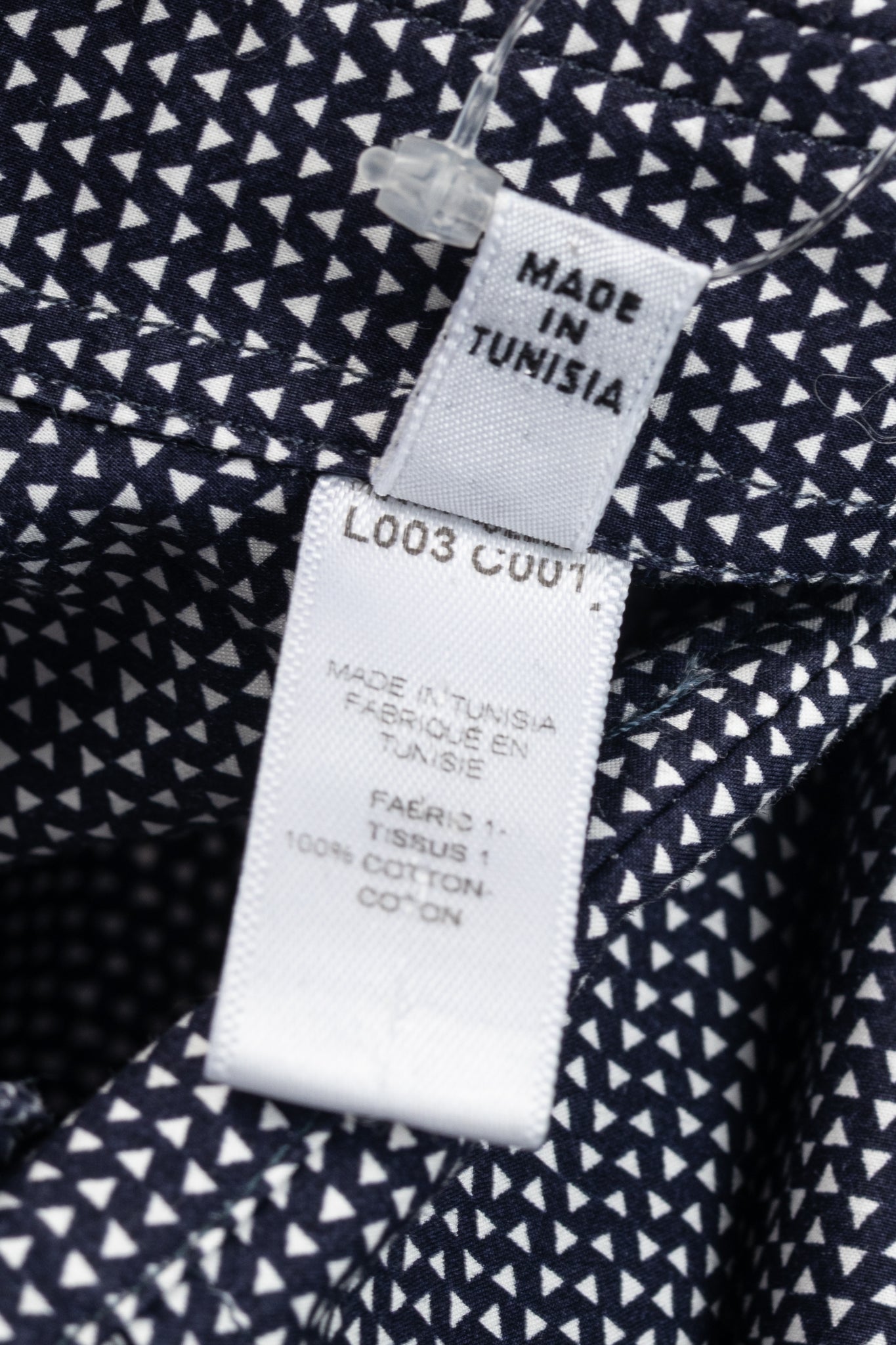 Armani Collezioni Navy Triangle-Print Cotton Button-Up Shirt